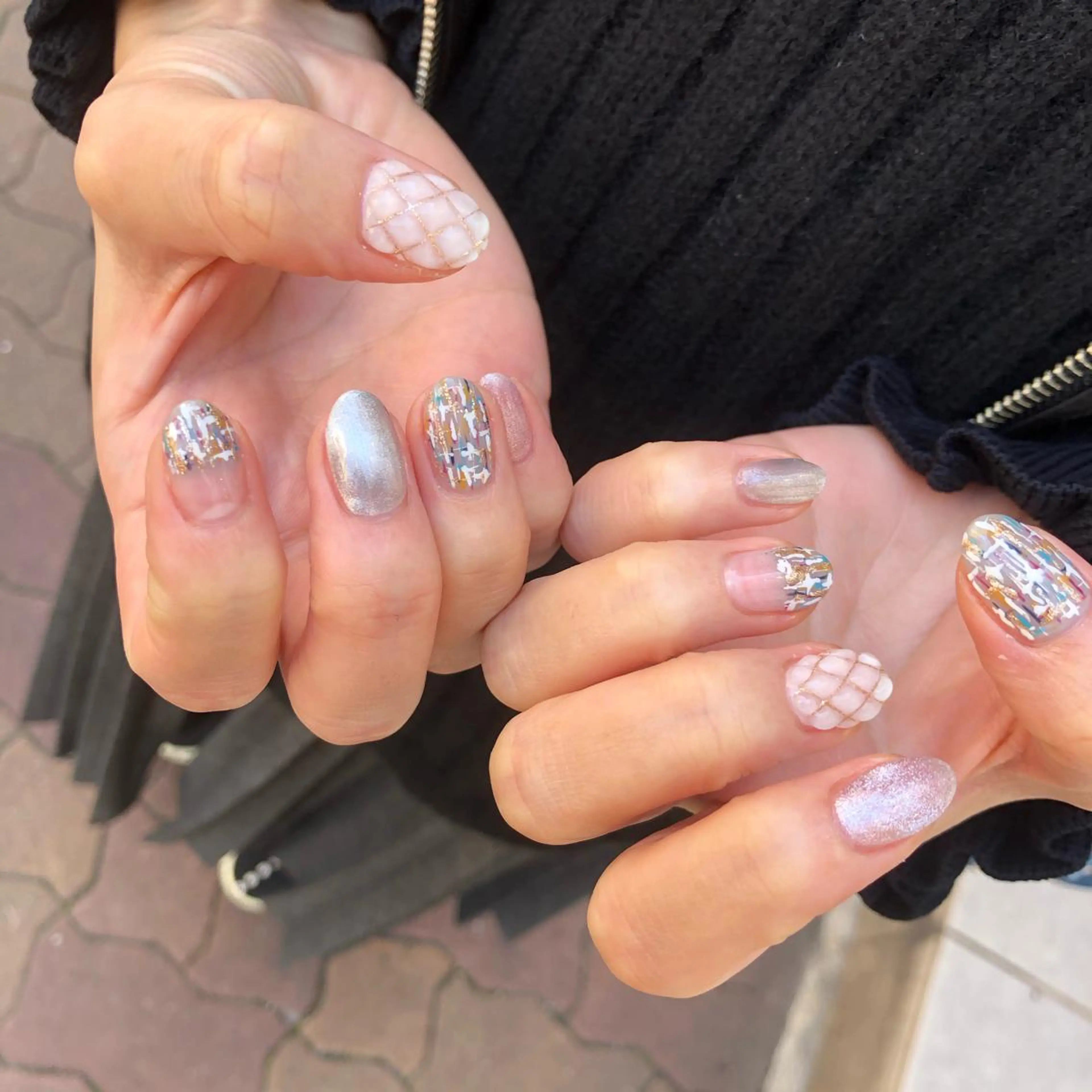 ロング カラー ヘアアレンジ キッズ ネイル マツエク・マツパ ハンドネイル 福田 加奈のネイルデザイン