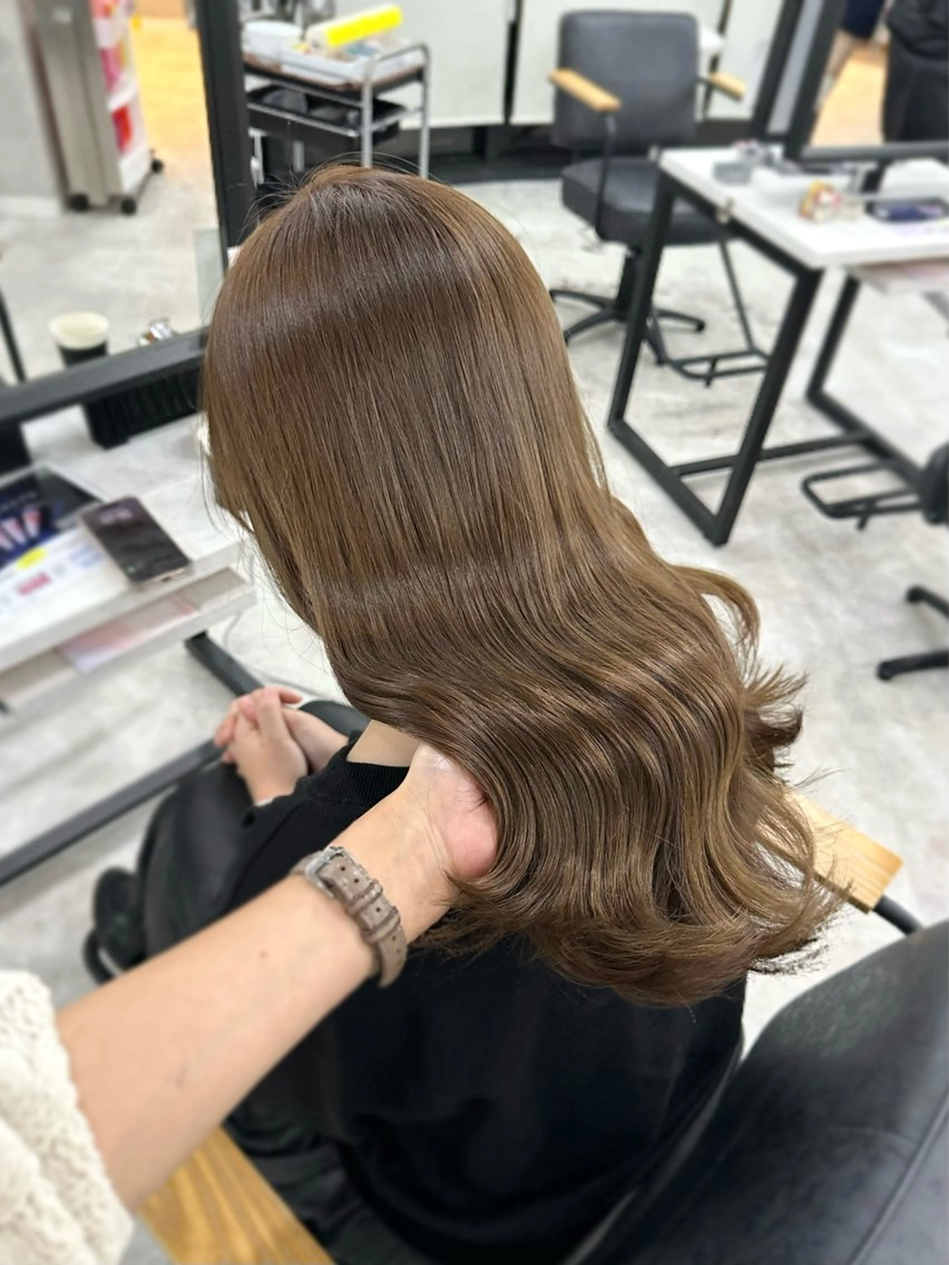 セミロング カラー カット ヘアカラー Rinka/梅田/ 透け感カラー🤎のヘアスタイル