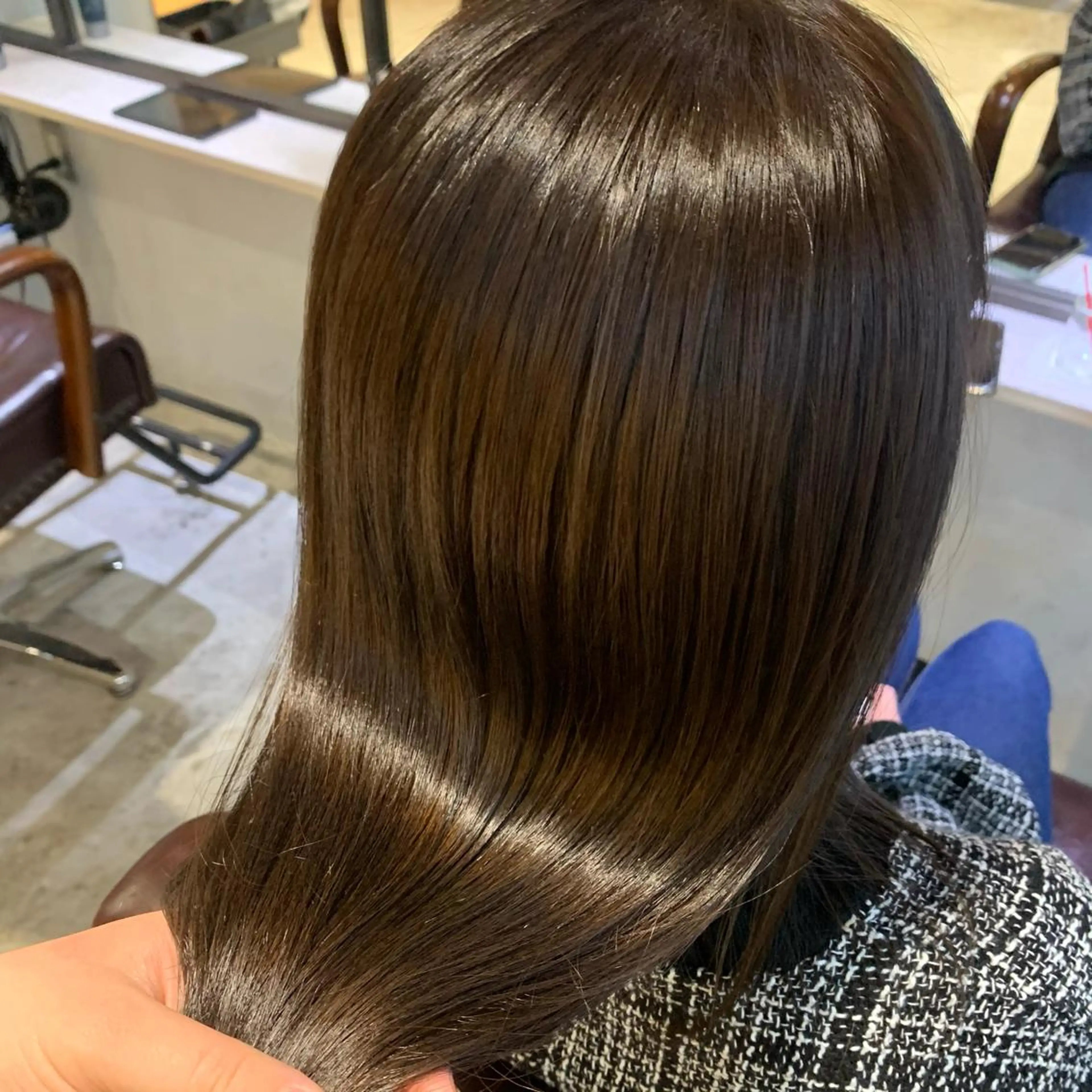セミロング カラー ヘアアレンジ 透明感カラー LIBERTE所属・再現度&髪質改善 LISAのヘアスタイル