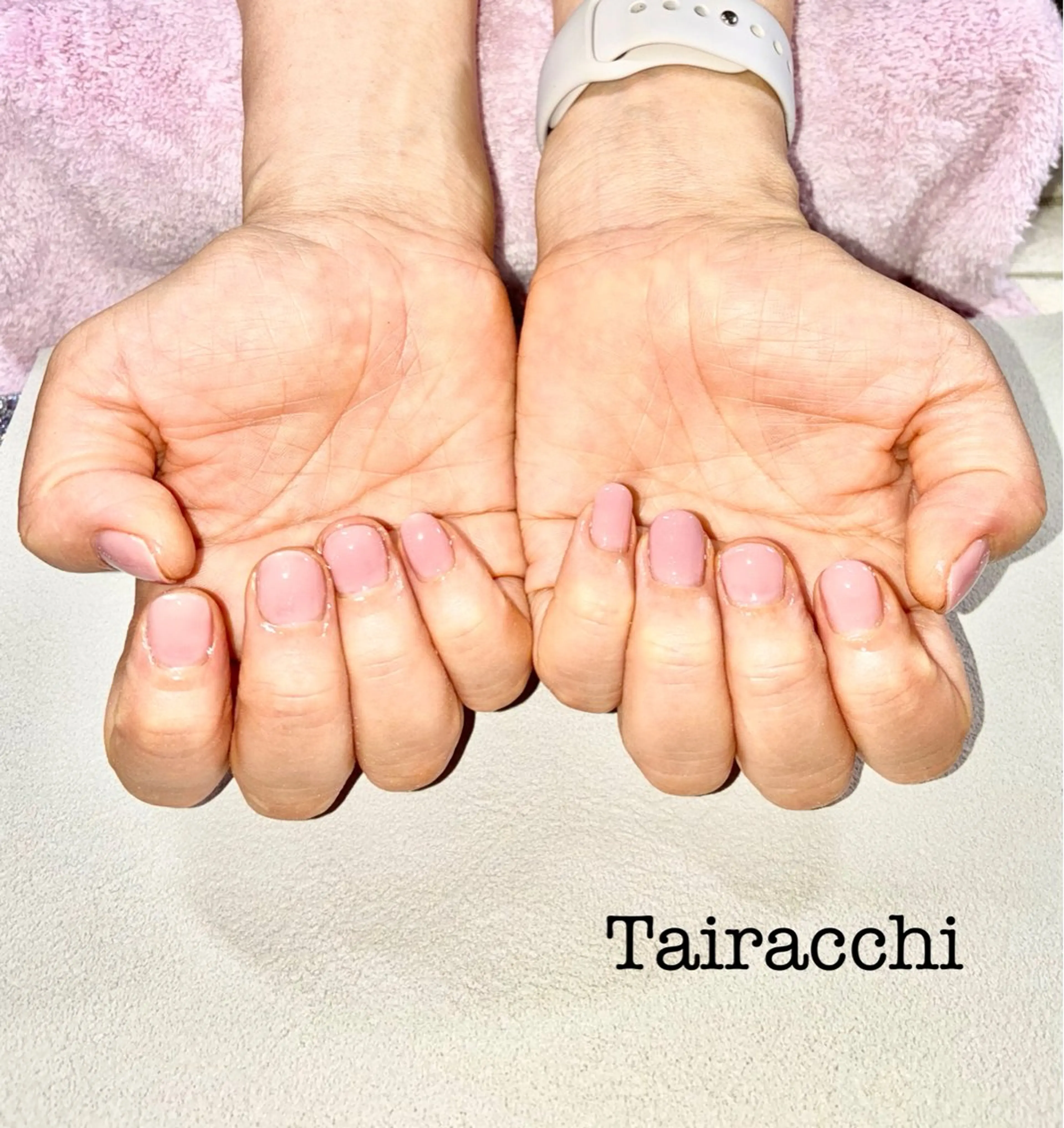 ネイル ピンク ショートネイル ハンドネイル Tairacchi ﾀｲﾗｯﾁのネイルデザイン