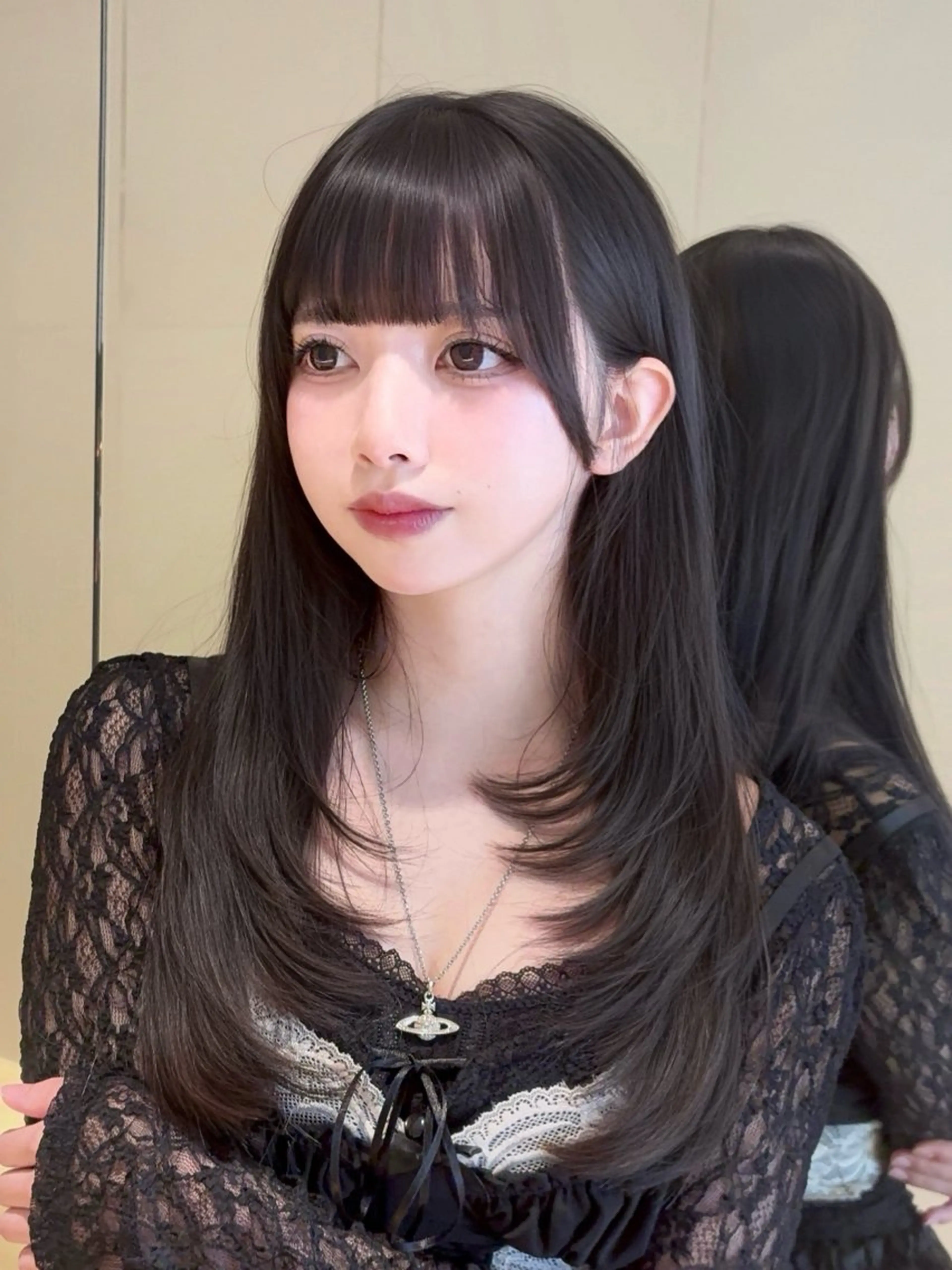 セミロング カット ヘアカラー トリートメント 韓国🇰🇷レイヤー 透明感/秀瑛🩶のヘアスタイル