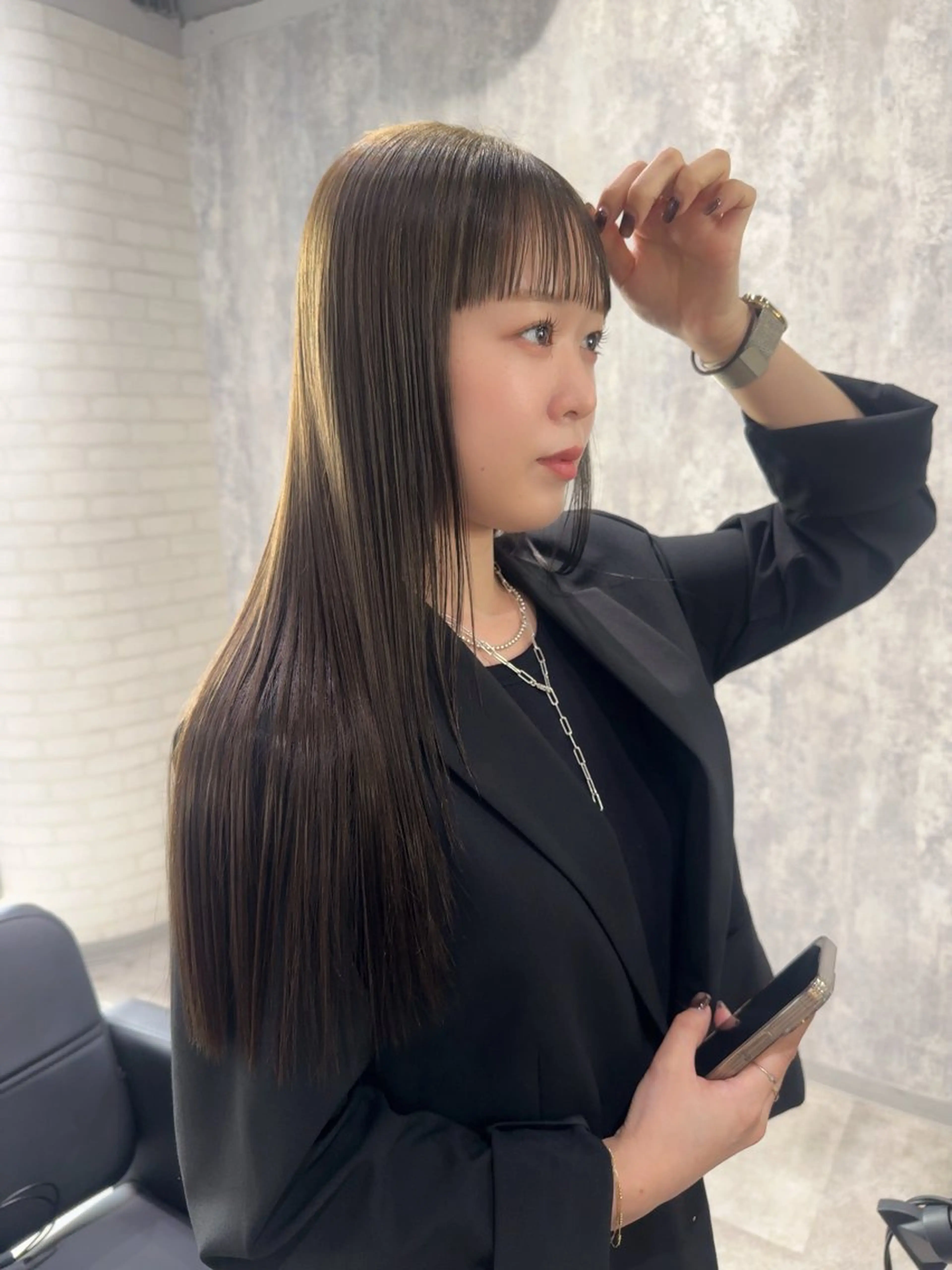 ロング レイヤーカット ロング カット ヘアカラー トリートメント レイヤー/ボブ/ 顔周り/yukinaのヘアスタイル