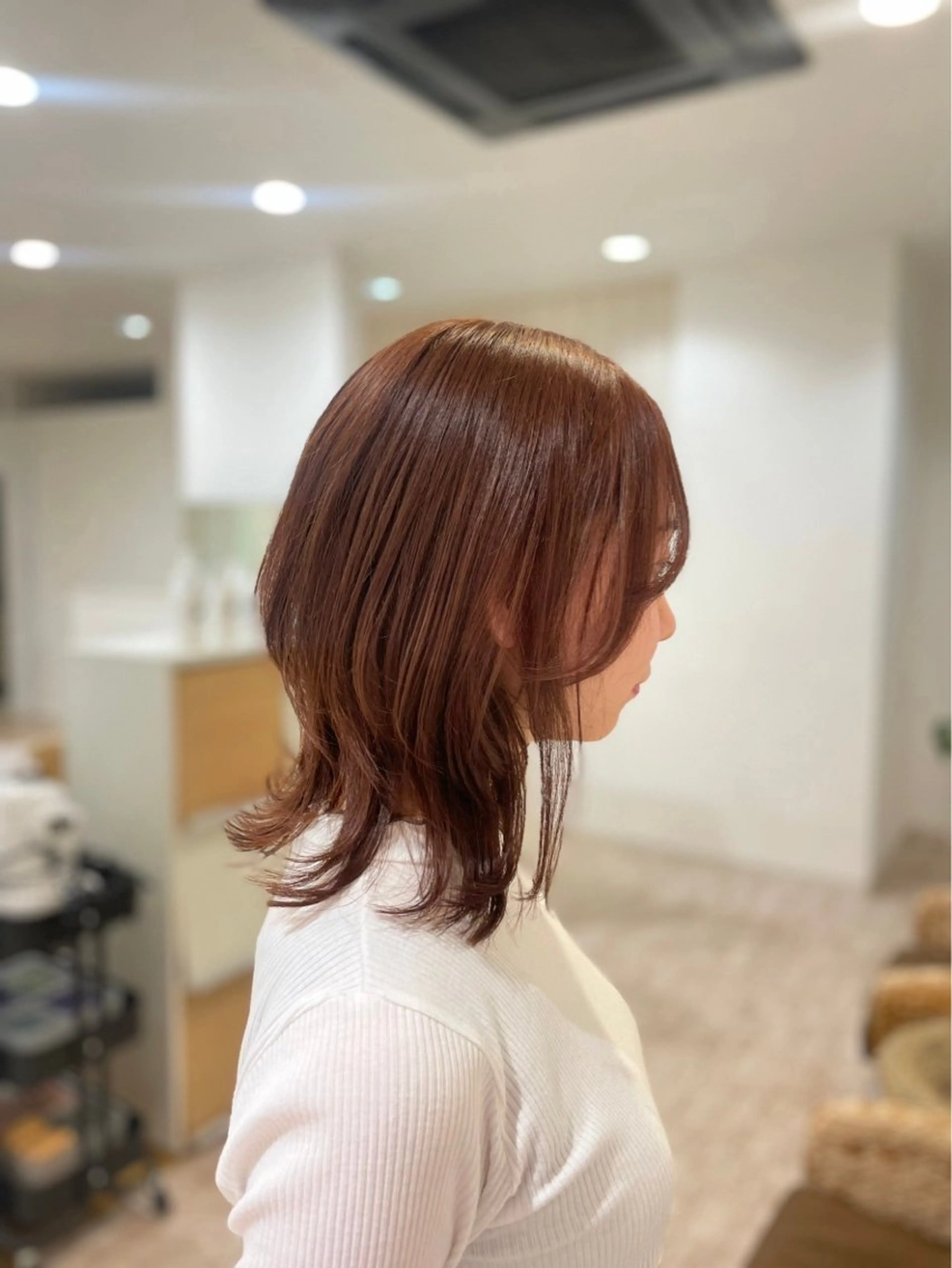 ミディアム カット ヘアカラー ボブ/艶髪 soleilrukaのヘアスタイル