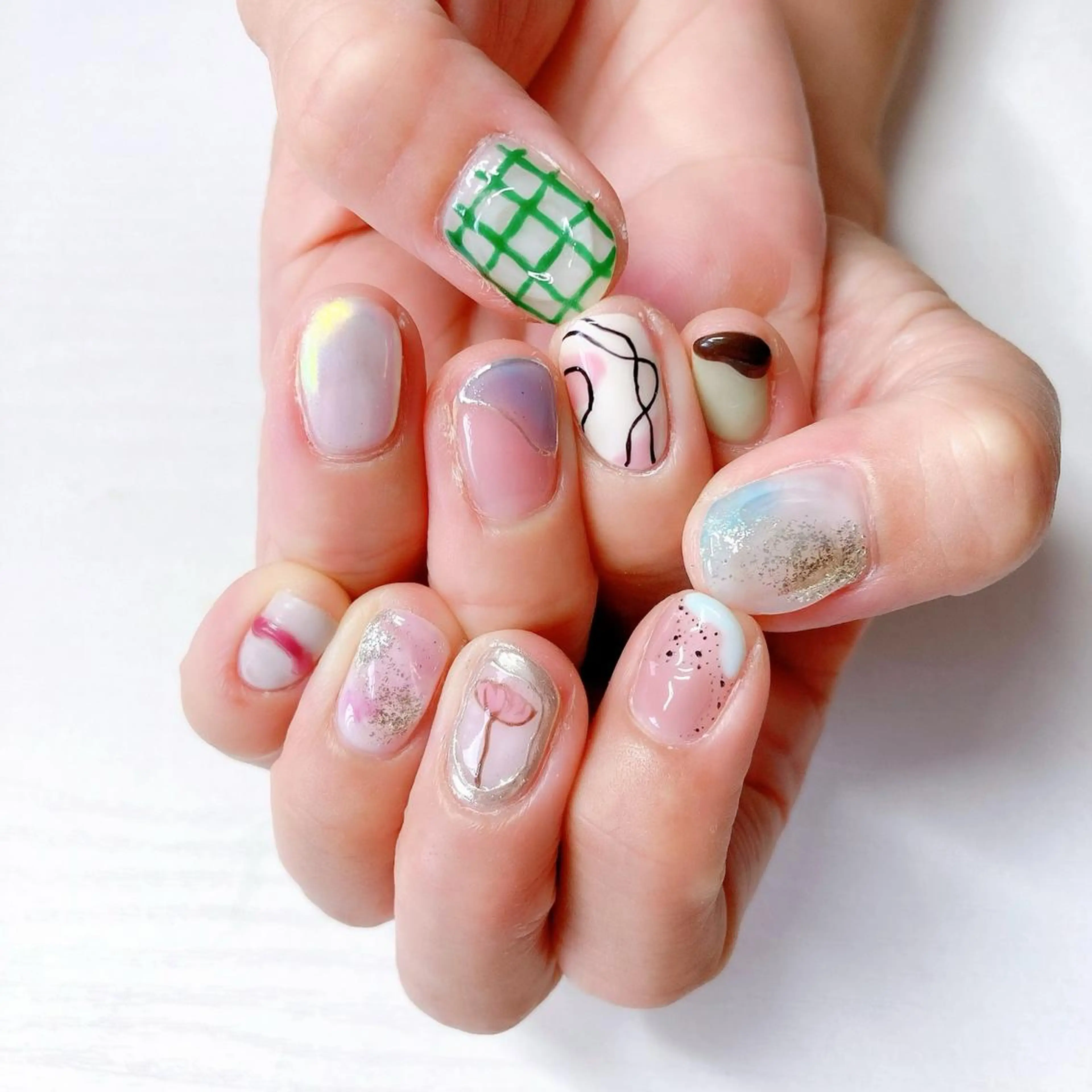 ネイル フラワーネイル ジェルネイル ニュアンスネイル パラジェル ぷっくりネイル ハンドネイル Nail Kのネイルデザイン
