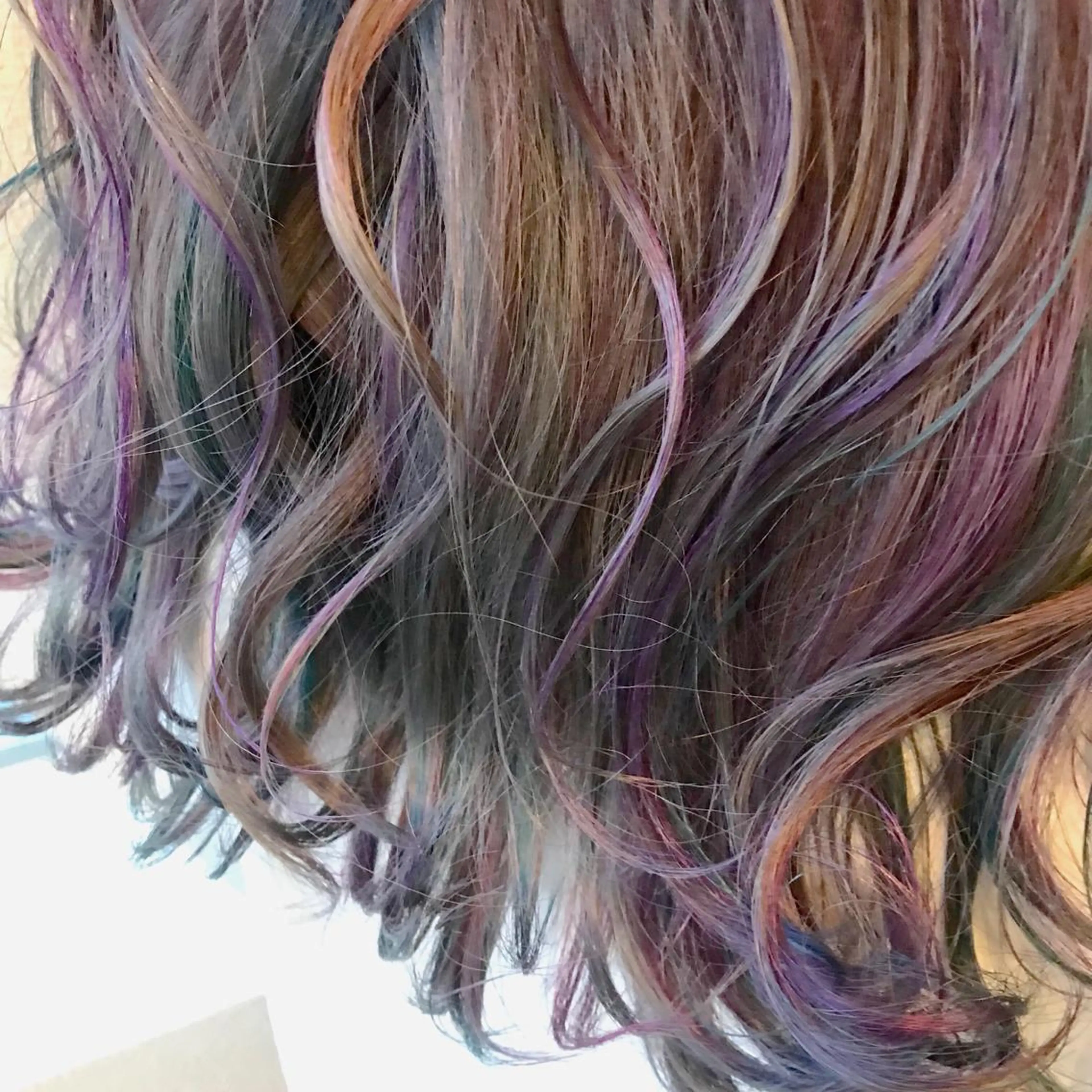 セミロング カラー ユニコーンカラー ヘアカラー トリートメント lani 天神大名/ブリーチのヘアスタイル