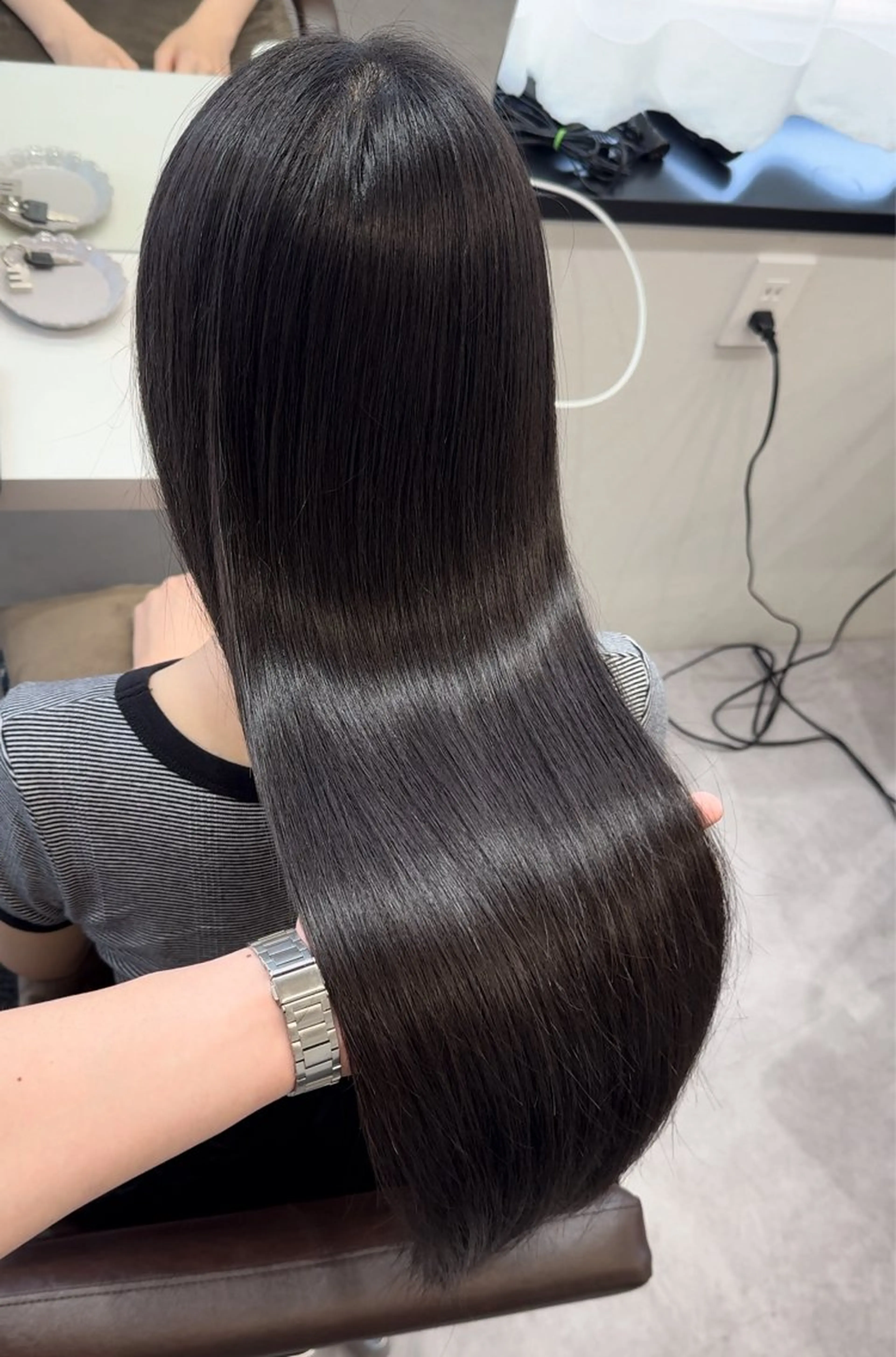 ロング ケアカラー 髪質改善 縮毛矯正 トリートメント 酸性ストレート カット ヘアカラー 縮毛矯正 トリートメント 髪質改善×縮毛矯正 Core梅田　片山のヘアスタイル