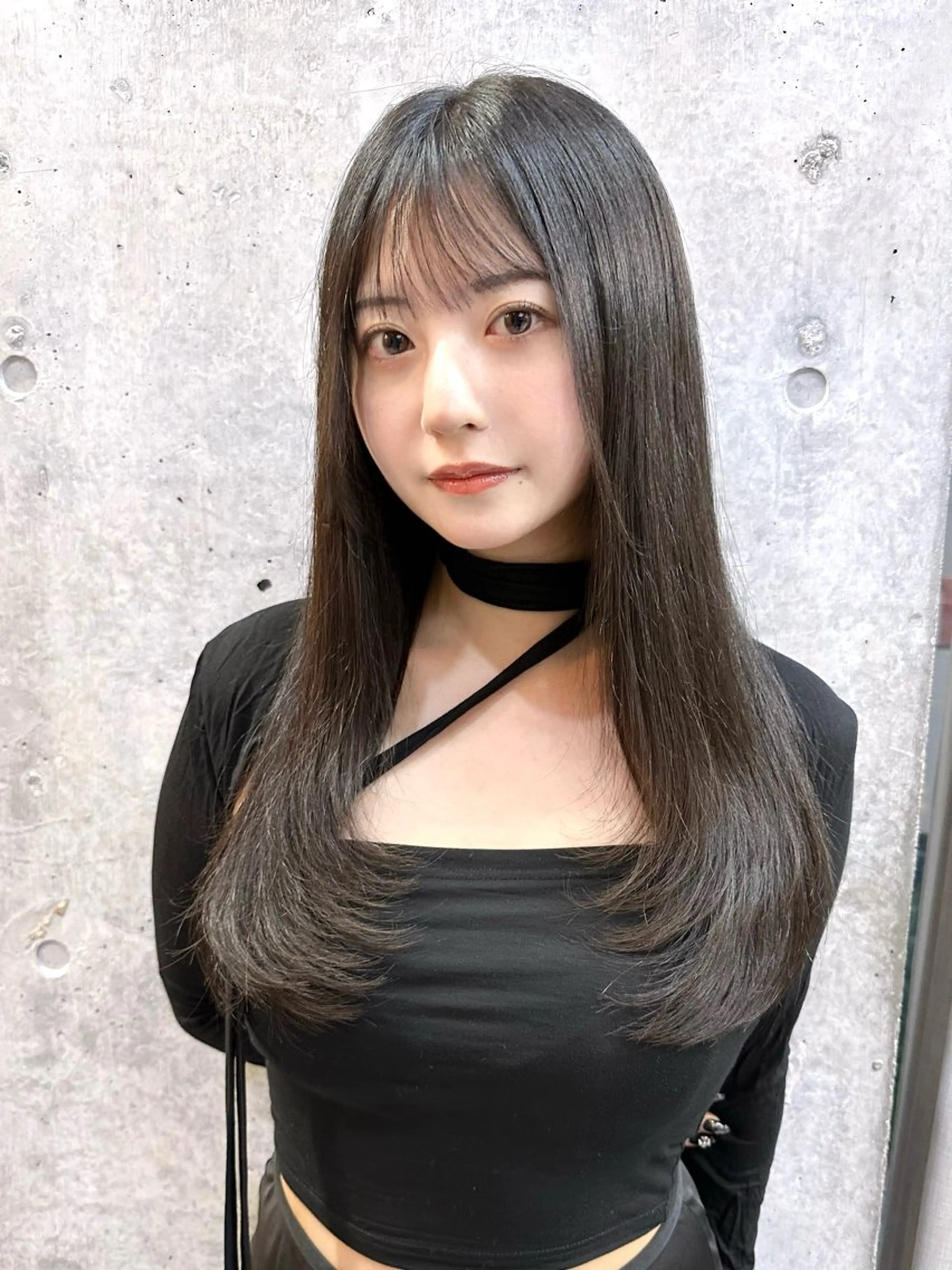 ロング カット トリートメント 韓国風/ワンホンヘア 髪質改善/MaCoのヘアスタイル