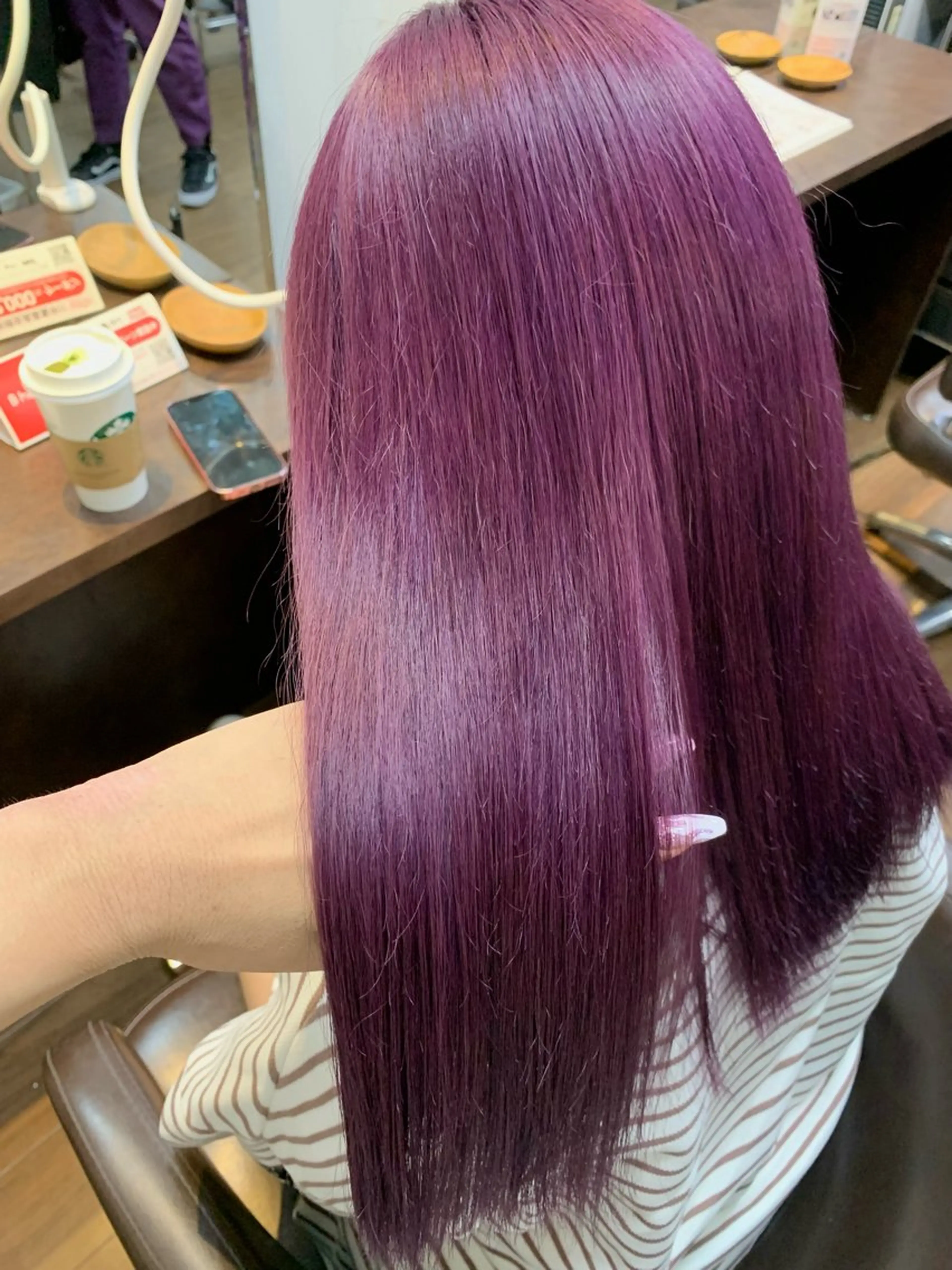 ミディアム カラー ディープラベンダー ラベンダーカラー ピンクカラー ピンクラベンダー ヘアカラー トリートメント 小笠原 菜緒のヘアスタイル