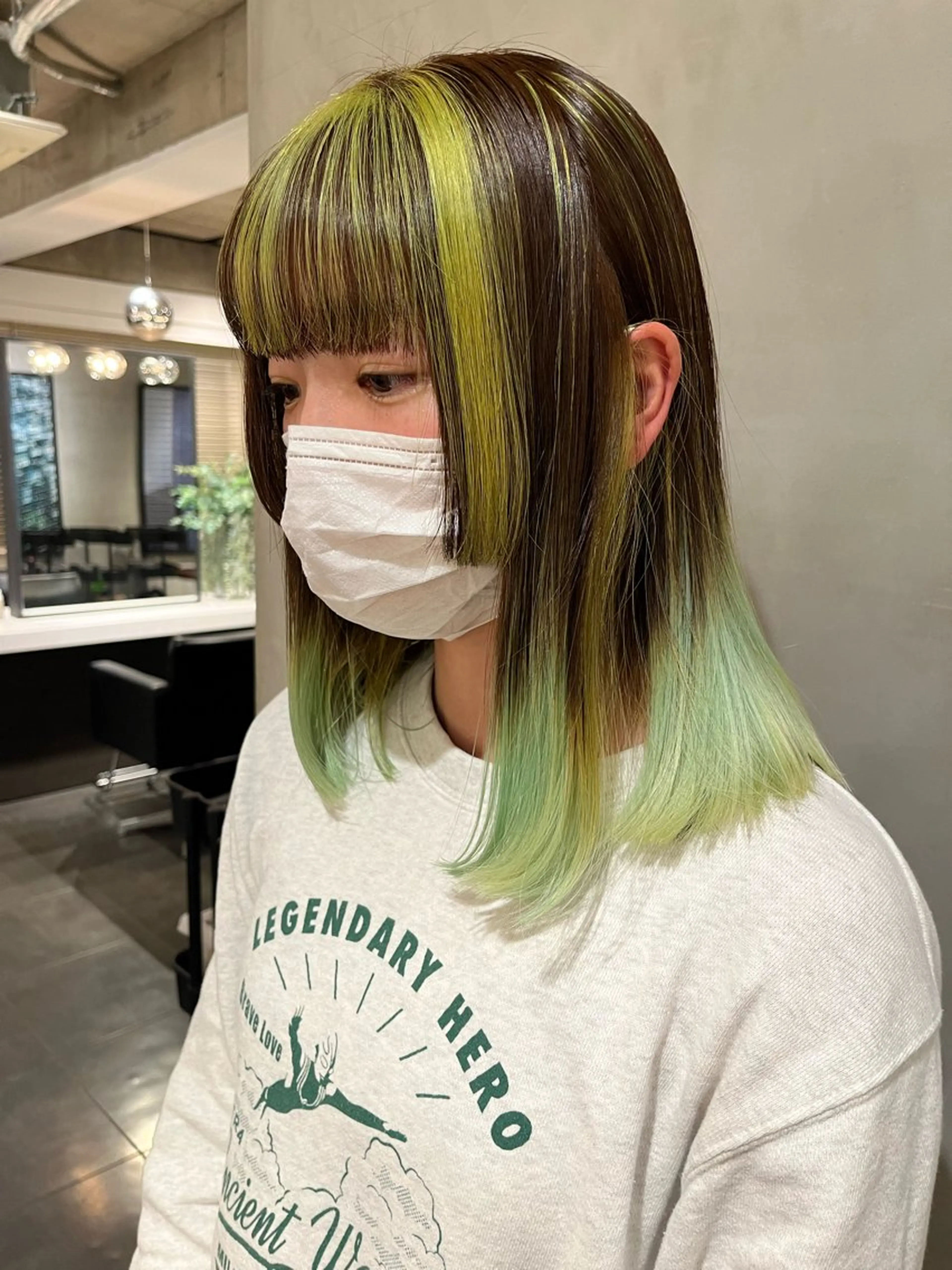 ミディアム カラー ブラウンカラー デザインカラー ミント ヘアカラー トリートメント 暖色🍒姫カット🎀 オタク特化🎀ゆうなのヘアスタイル