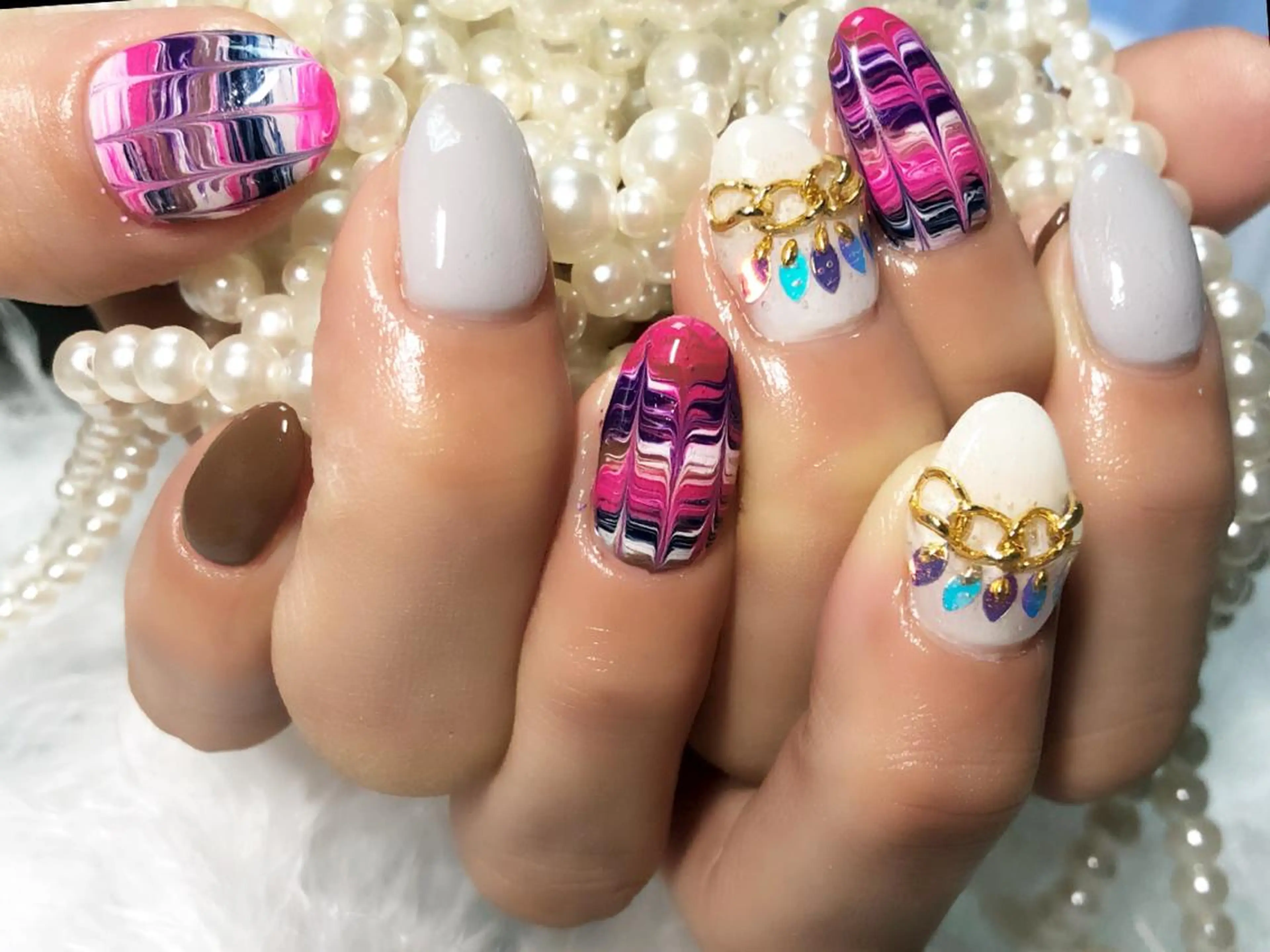 ネイル 持ち込み ピーコックネイル ハンドネイル CITRAtotal beautyのネイルデザイン