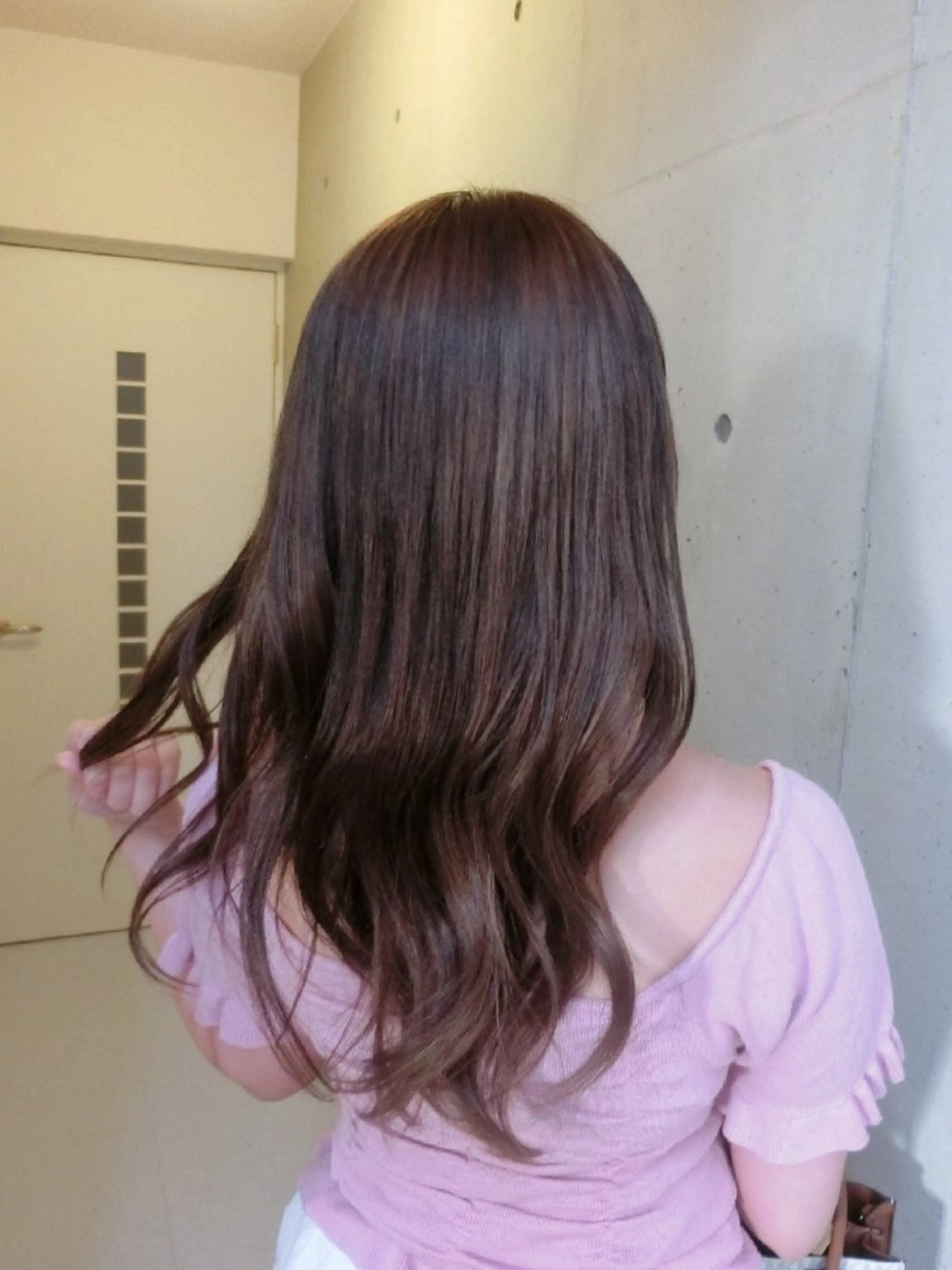 カラー ロング カット ヘアカラー トリートメント ma cherie 三浦直美のヘアスタイル