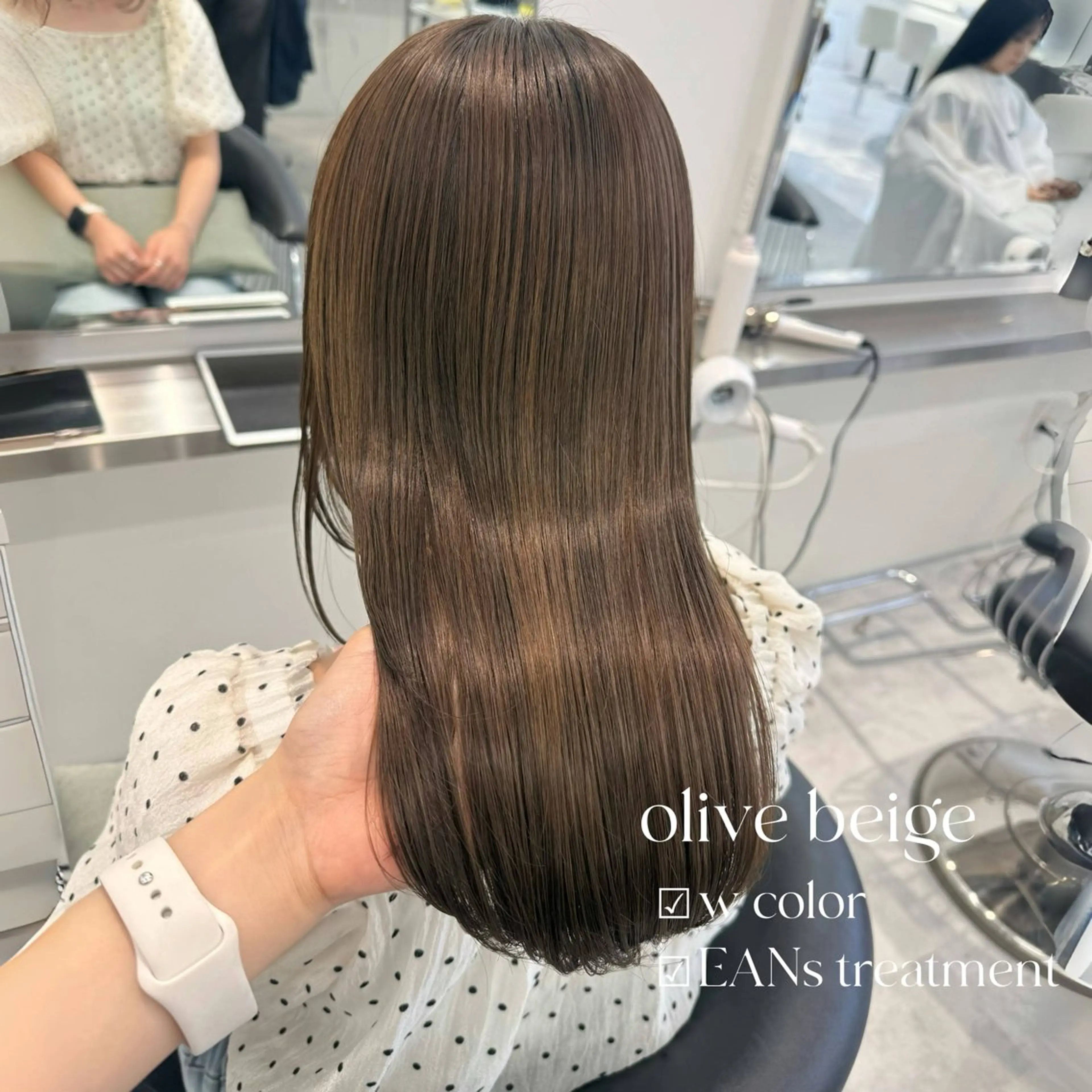 セミロング カラー カット ヘアカラー トリートメント ParveMix￤ 大賀さつき🍨🤍のヘアスタイル