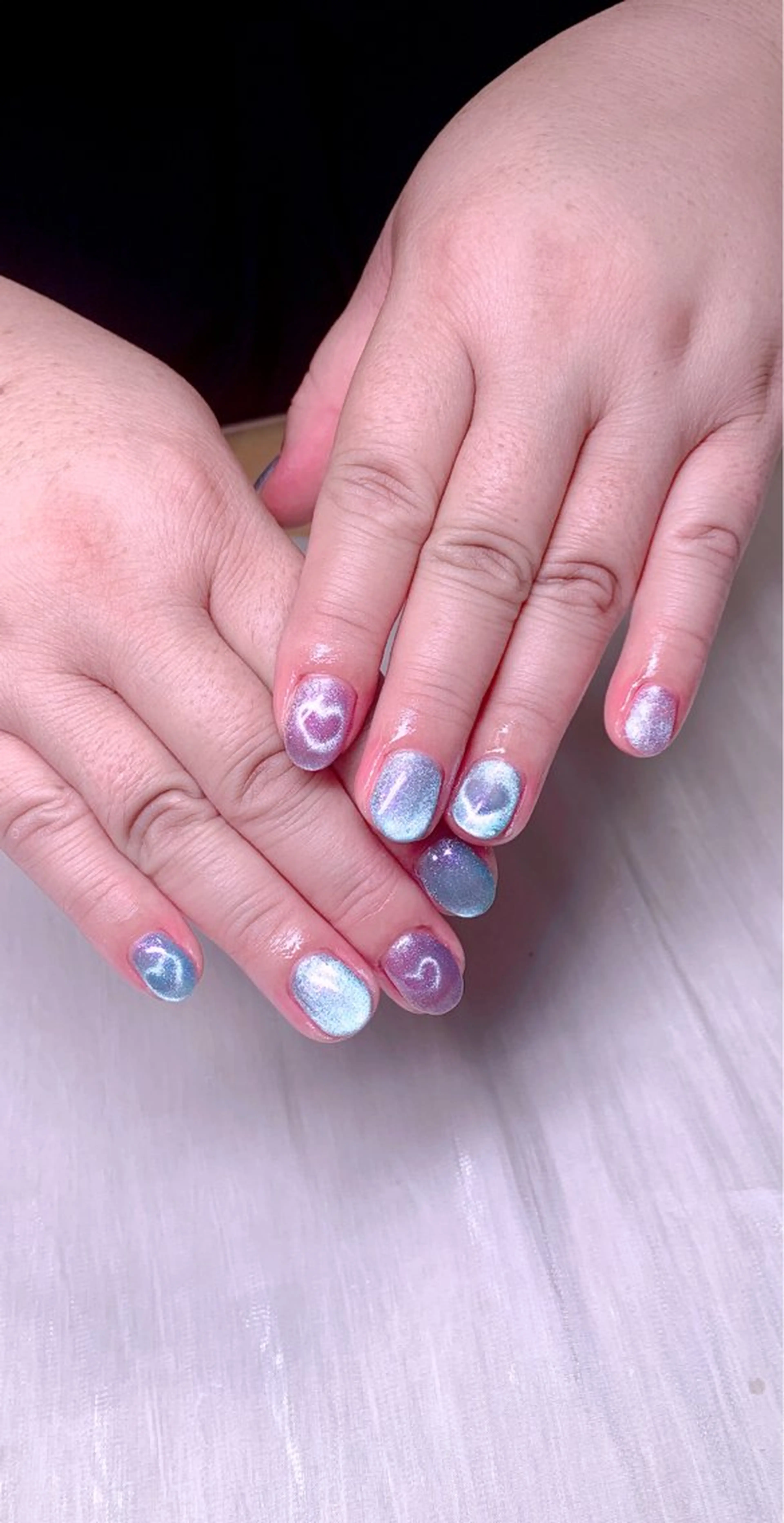 ネイル ハート キラキラネイル マグネットネイル オフィスネイル Cute Tips nailのネイルデザイン