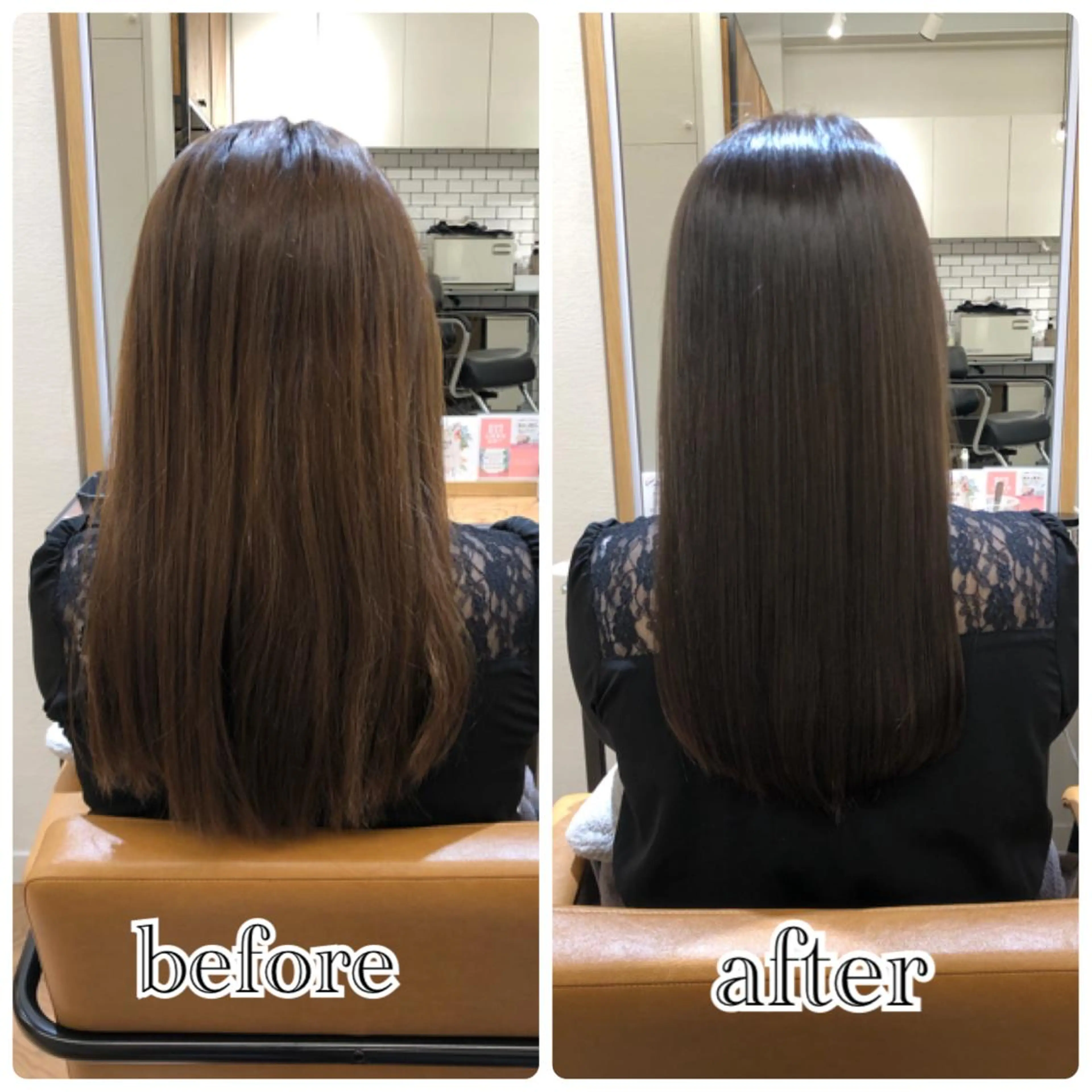 ロング カラー 透明感カラー 縮毛矯正 トリートメント elements所属・榎 菜摘のヘアスタイル