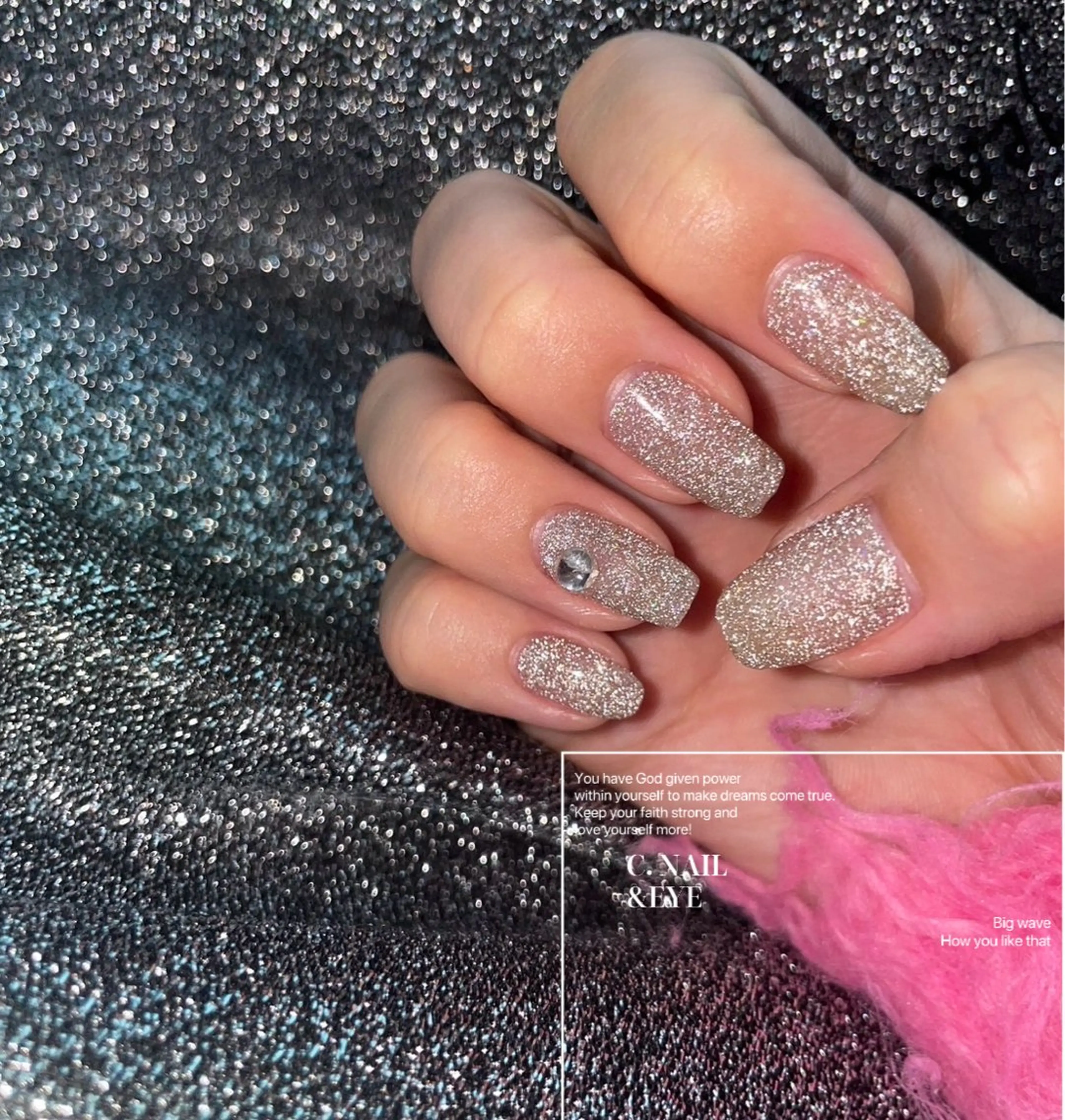 ネイル フラッシュネイル ラメ(グリッター) ハンドネイル C.Nail &Eye筑紫駅のネイルデザイン