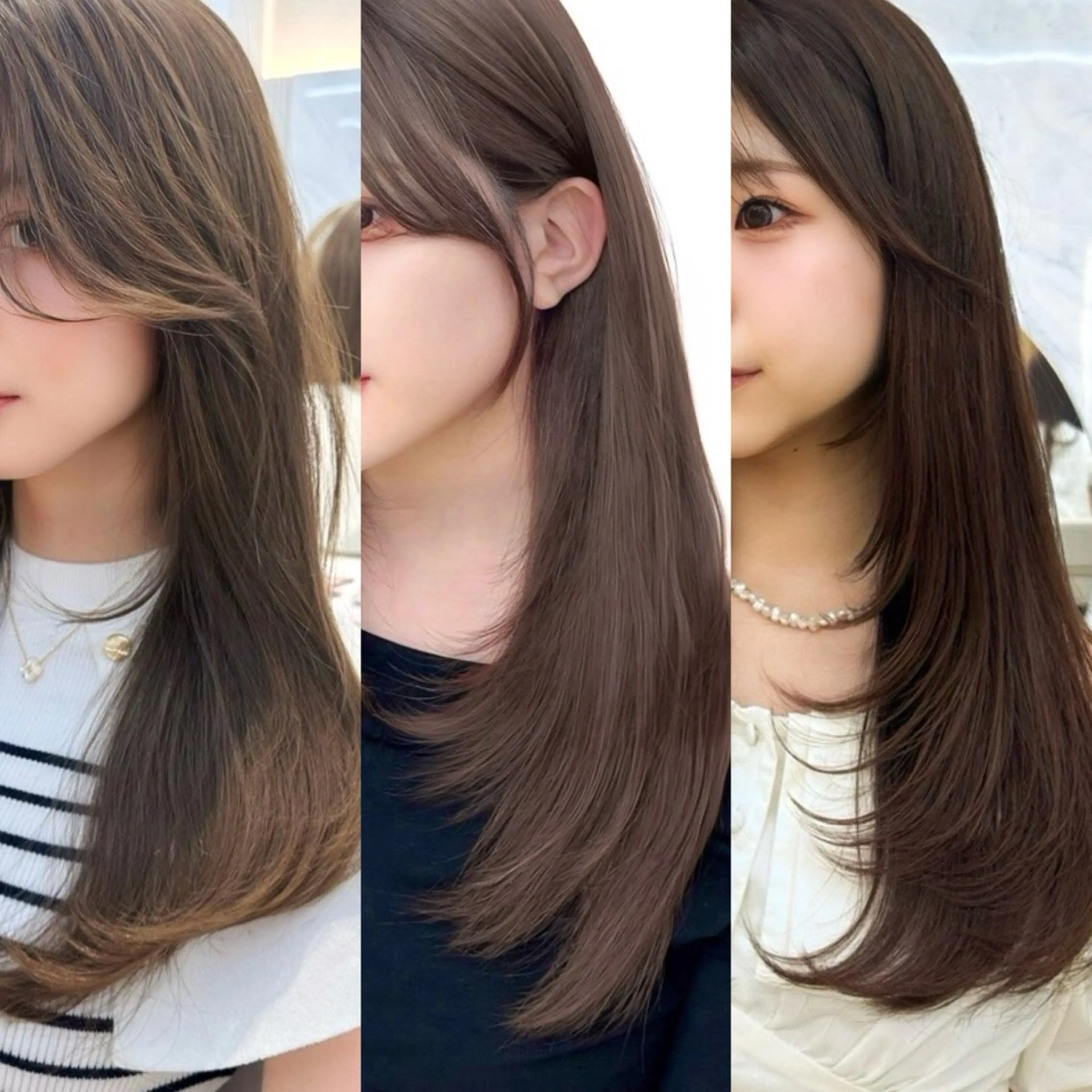 セミロング カラー 韓国風ヘア レイヤーカット カット ヘアカラー トリートメント 顔周り特化/韓国ヘア /レイヤー/吉野幸大のヘアスタイル
