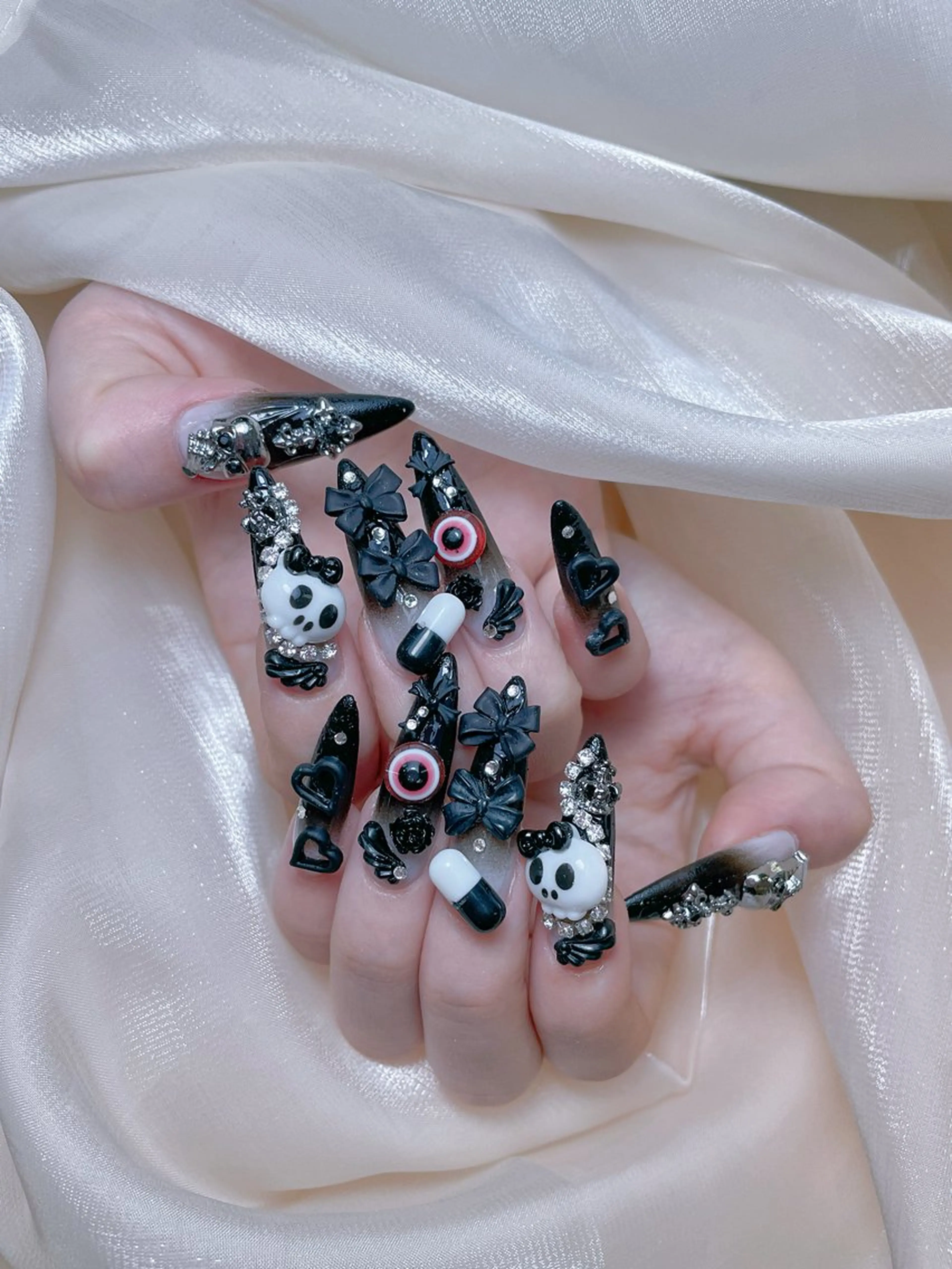 ネイル ジェルネイル ロングネイル 大理石ネイル(マーブル) スカルプネイル 春ネイル ハンドネイル princess スカルプ専門店のネイルデザイン