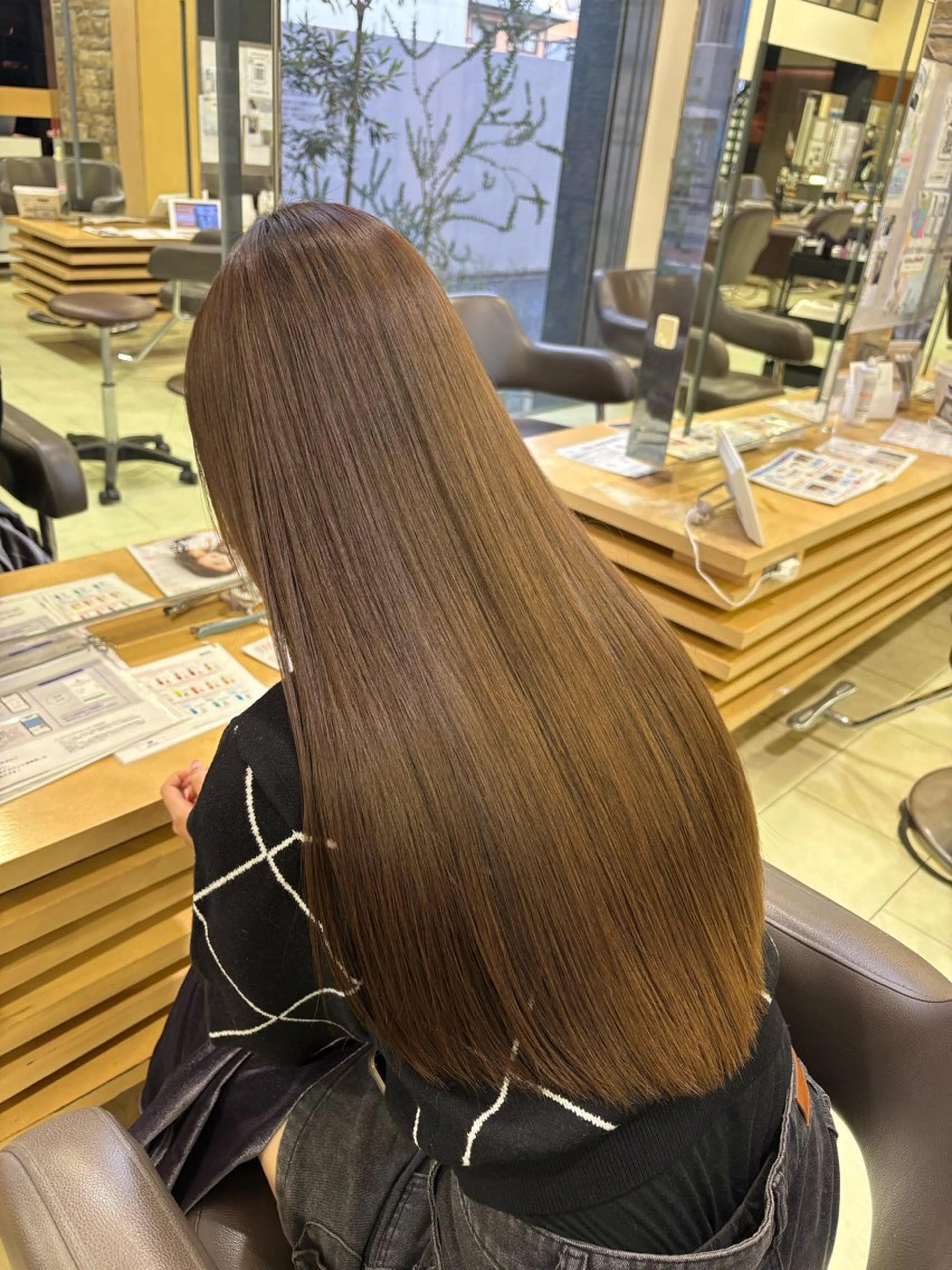 ロング カラー ベージュカラー ミルクティーベージュ ヘアカラー カット🇰🇷毛流れ パーマ/ジュンエイのヘアスタイル