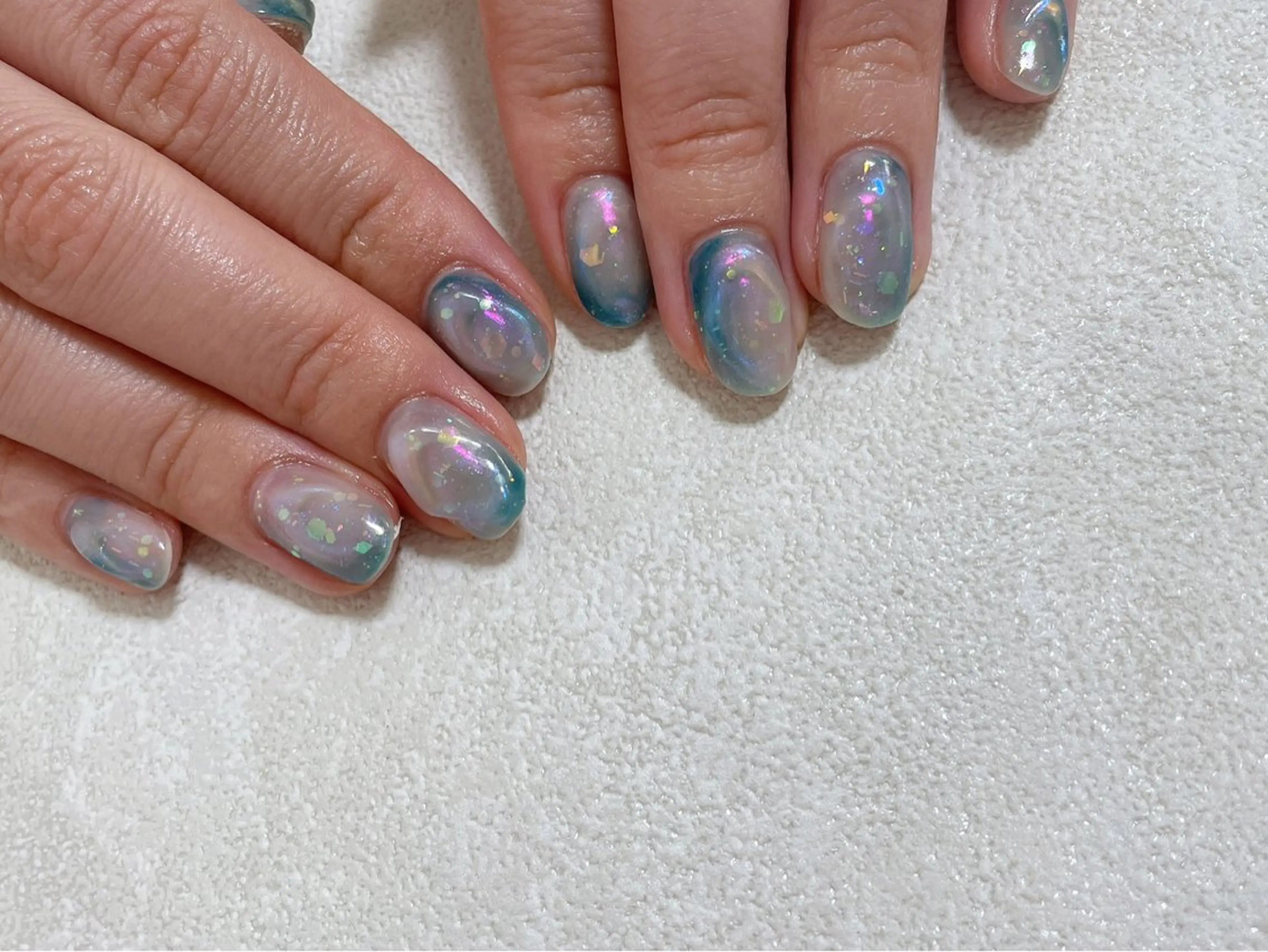 ネイル オーロラネイル フットネイル フレンチネイル ジェルネイル マグネットネイル ハンドネイル kiki nail 二子玉川のネイルデザイン