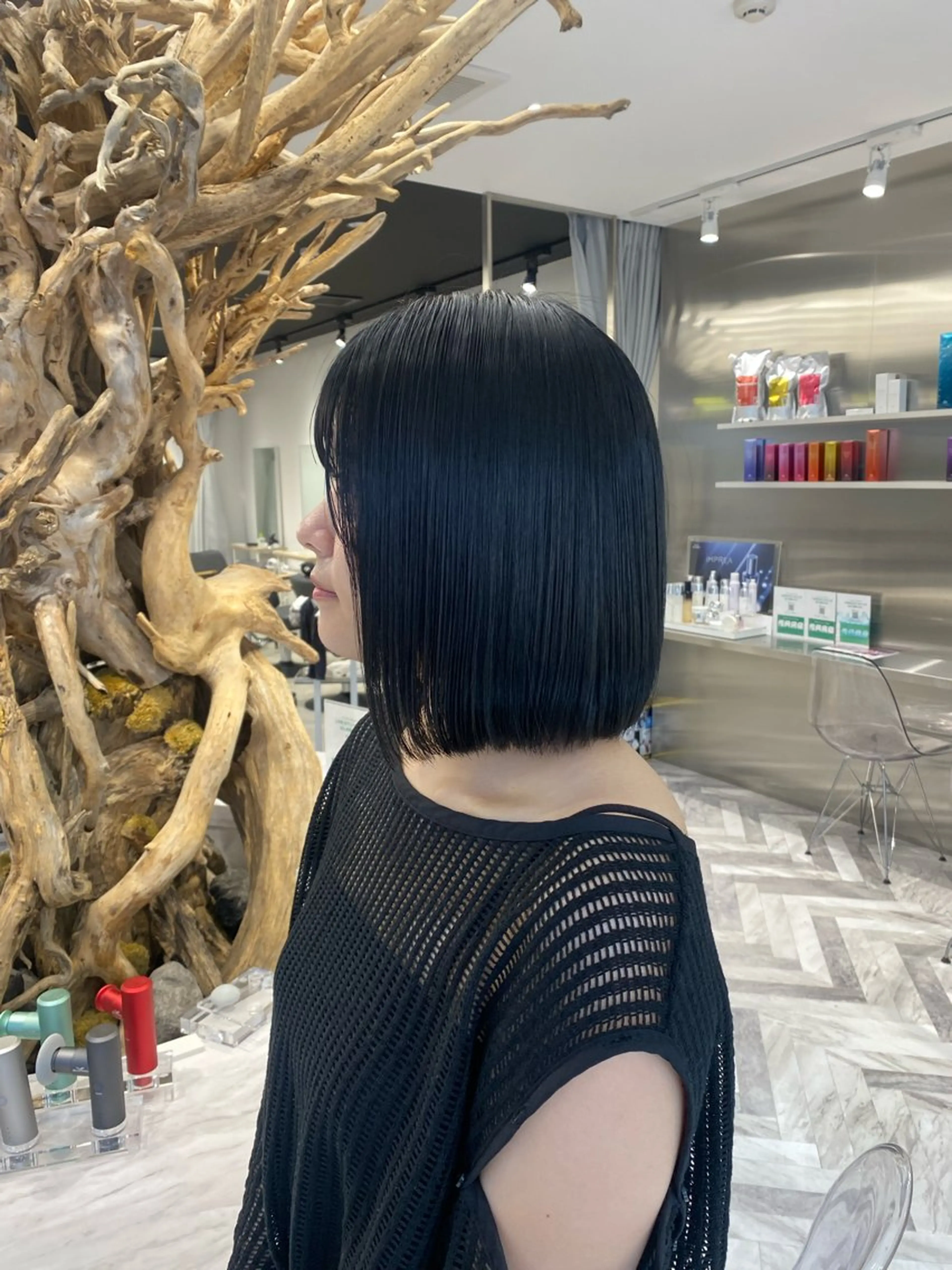 セミロング カラー セミロングパーマ バレイヤージュ ブリーチ ケアブリーチ ダブルカラー カラーモデル⚡️ REONのヘアスタイル