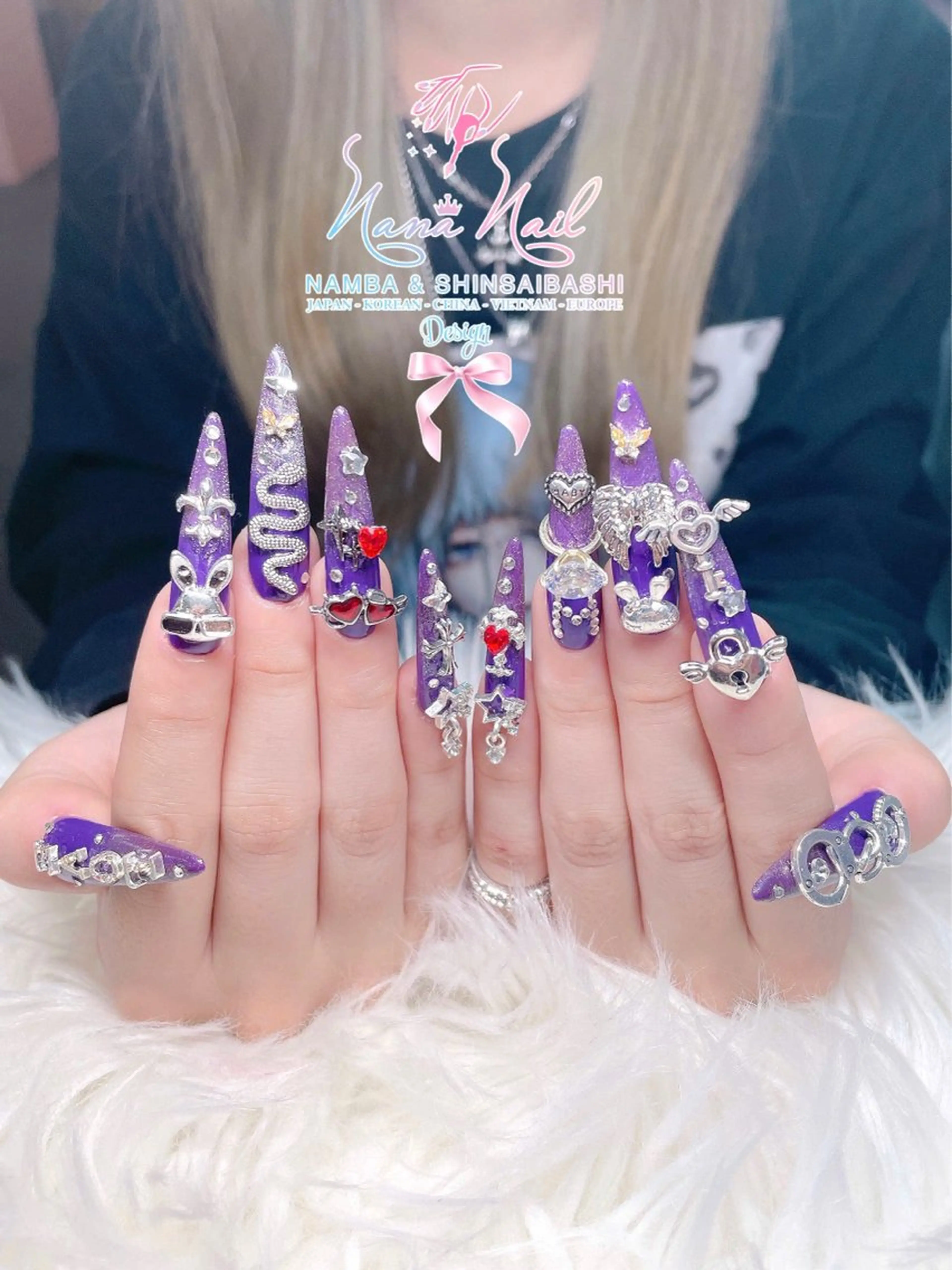 ロング クリスマス ハンドネイル リナネイル 長堀橋店／東心斎橋店のネイルデザイン