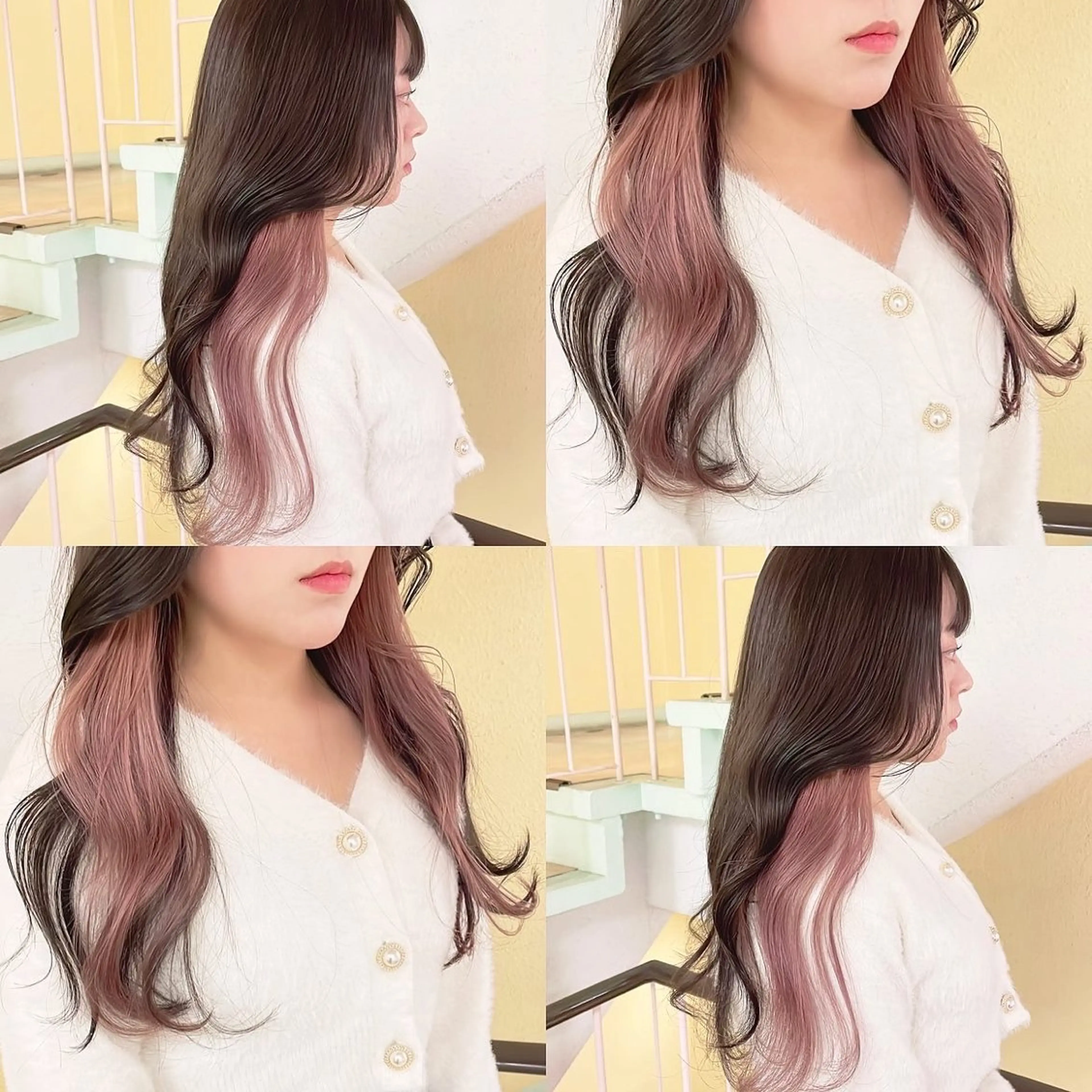 カラー ベージュカラー ブリーチ インナーカラー ピンクカラー ピンクベージュ ヘアカラー トリートメント 渋谷:インナーカラー ／🍒エリカ🍒のヘアスタイル