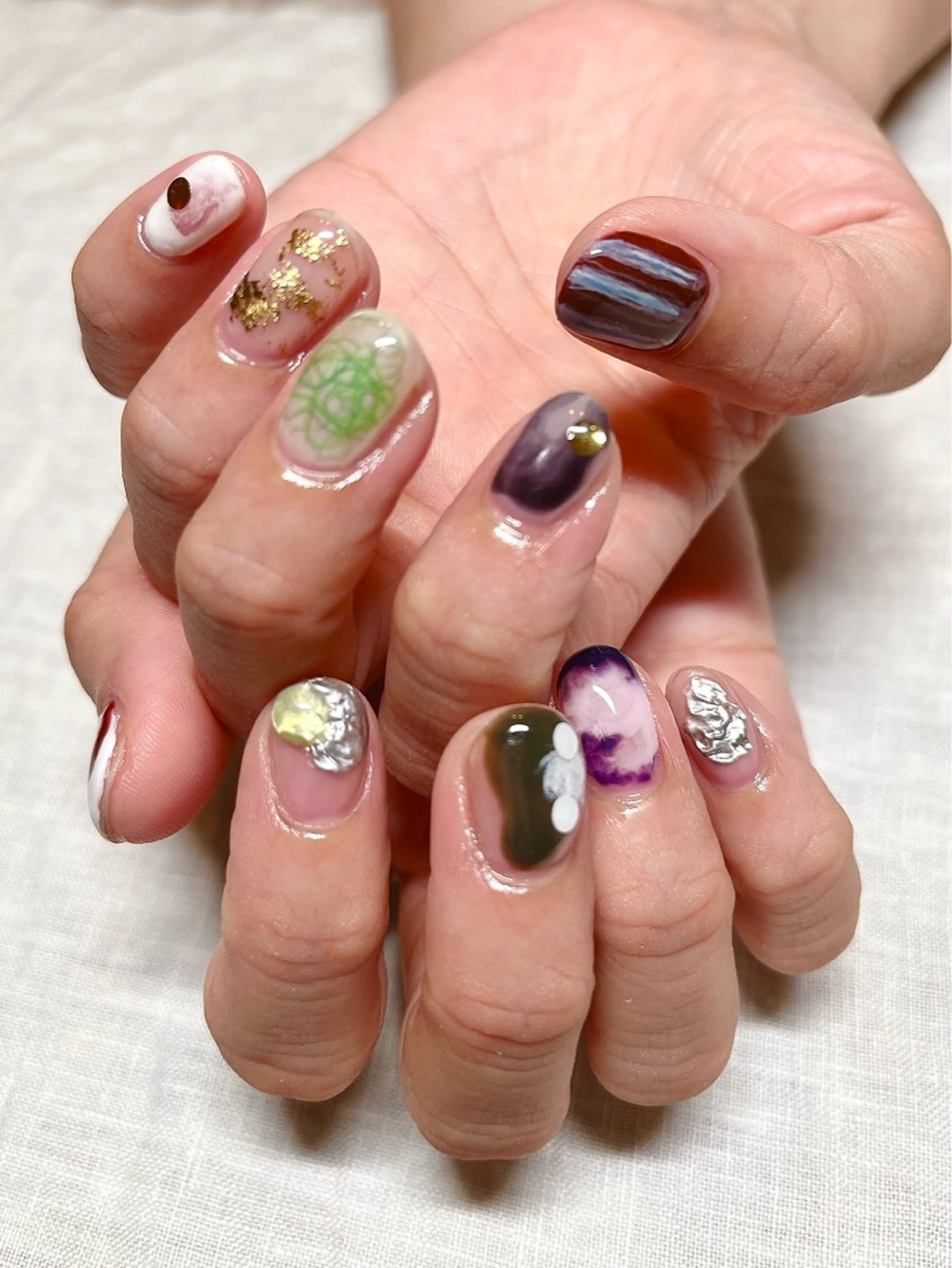 ネイル 長さ出し 持ち込み スカルプネイル atelier mofのネイルデザイン