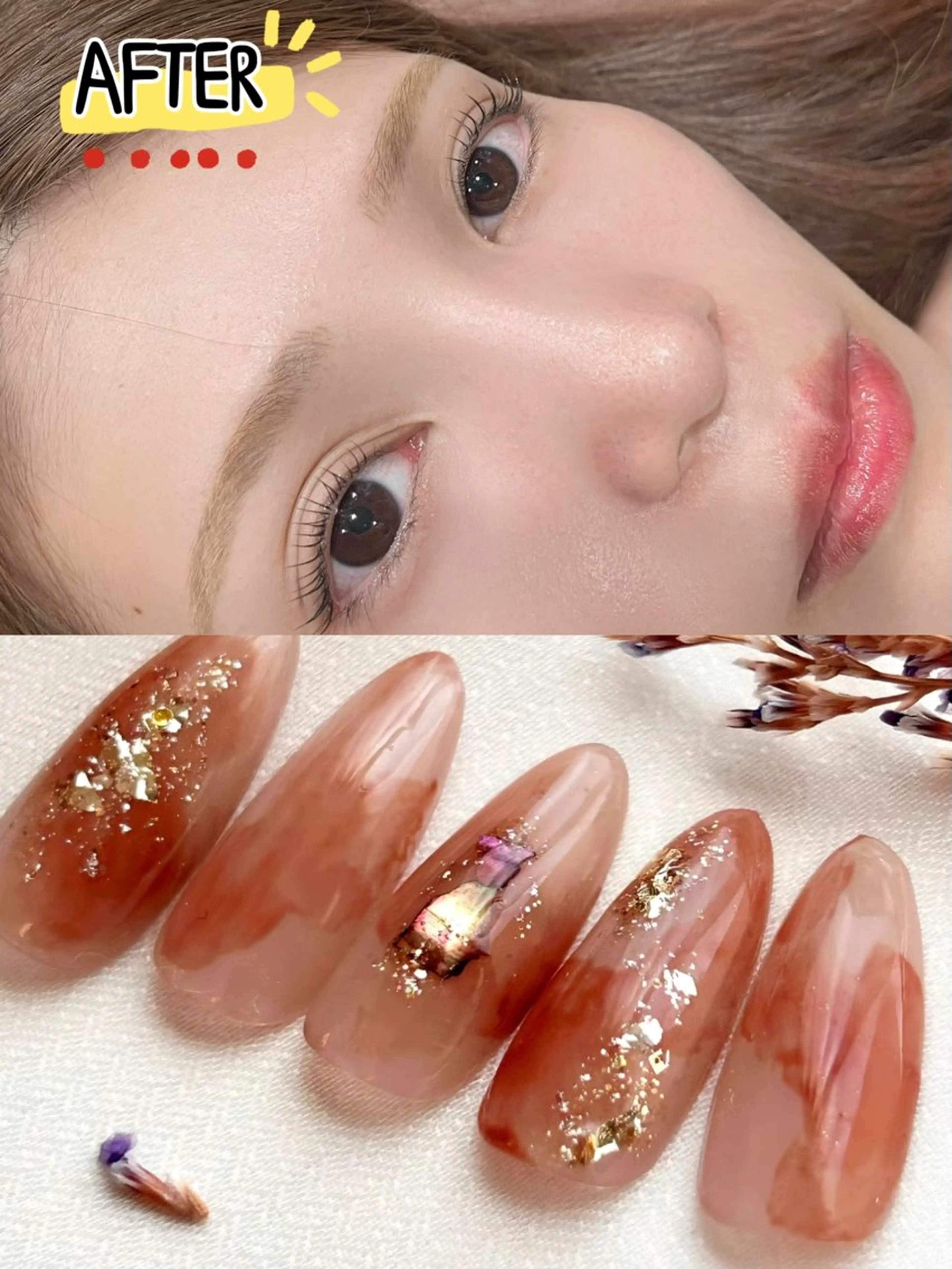 [9月限定]初回のみオフ📴込定額秋ネイルデザイン＋パリジェンヌラッシュリフトの写真