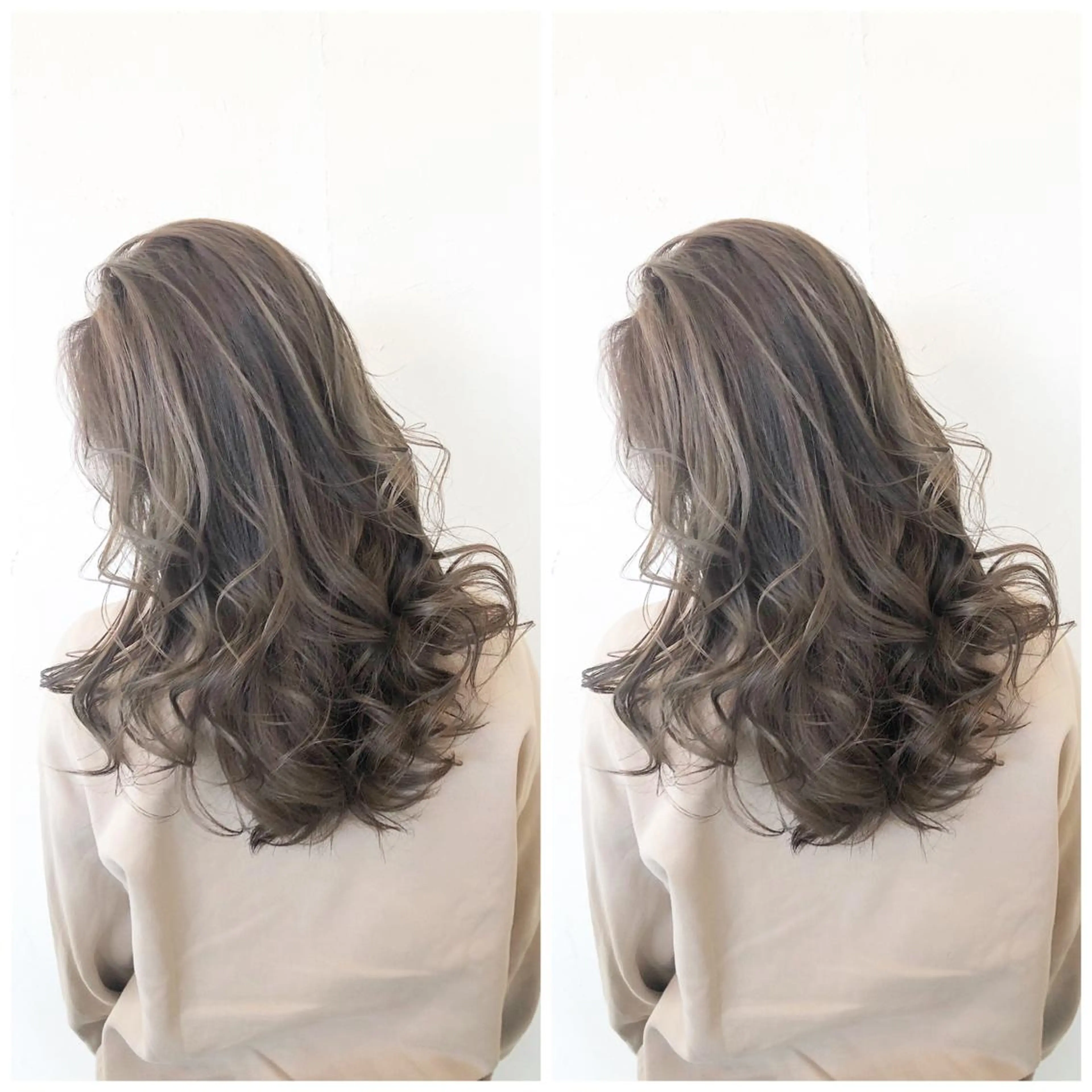 セミロング カラー グレージュ ハイトーンカラー ハイトーングレージュ ヘアカラー トリートメント バレイヤージュカラー 特化美容師✨星皓太のヘアスタイル