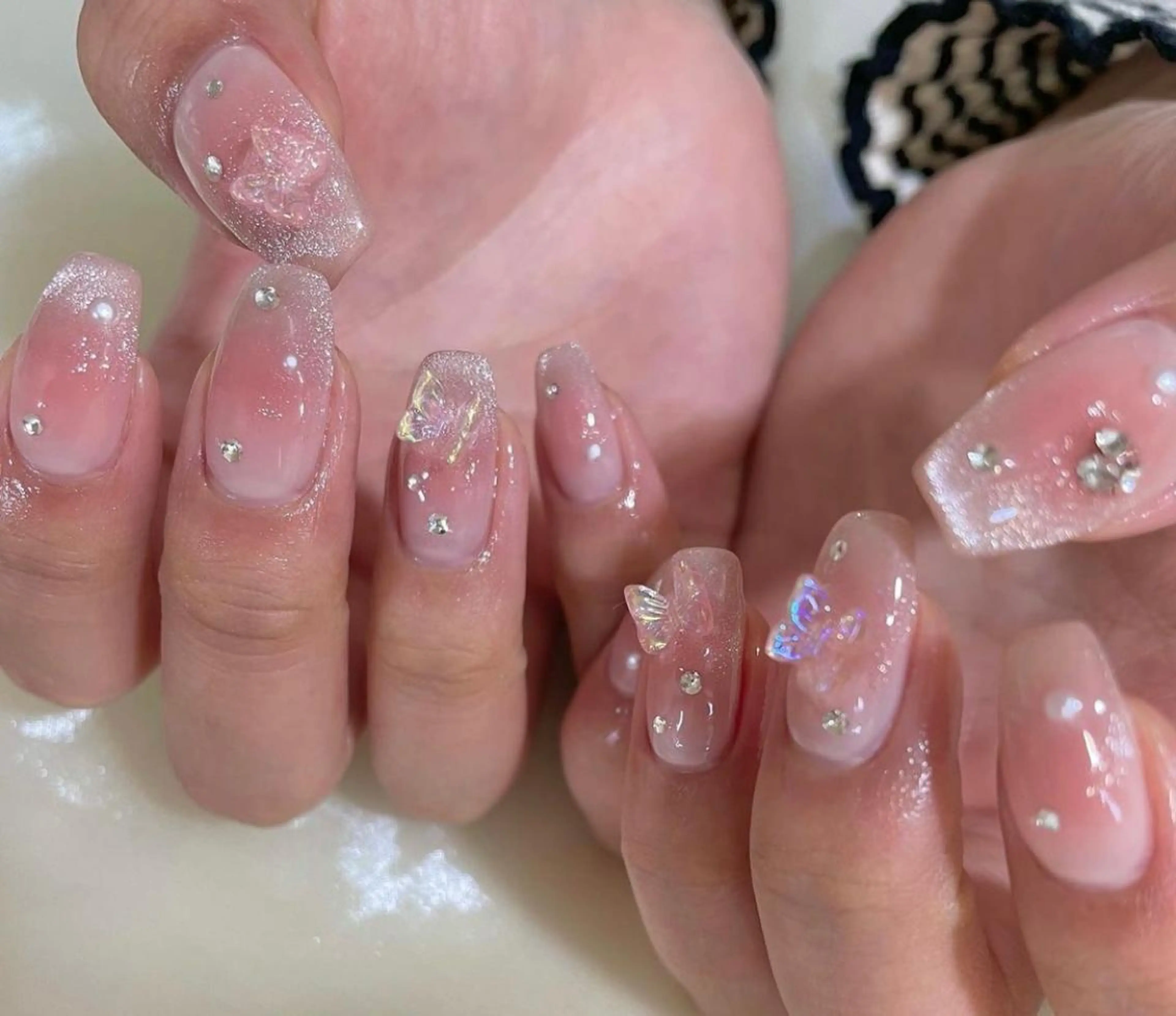 ネイル アイブロウ 眉カラー 眉毛ワックス脱毛 桜ネイル クリアネイル 長さ出し ハンドネイル Moana Nail 長さだし専門店のネイルデザイン