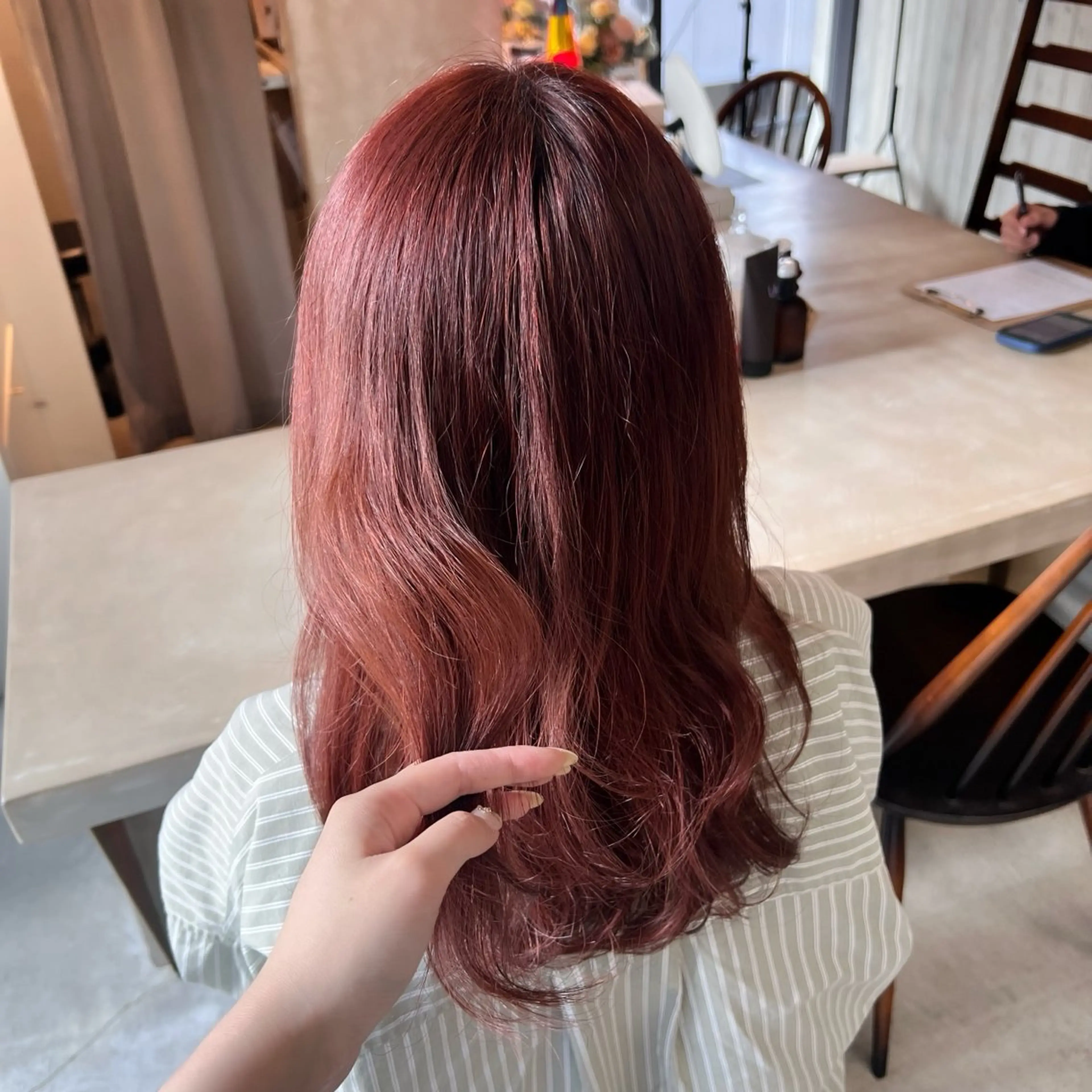 セミロング カット ヘアカラー トリートメント オオバヤシ マホのヘアスタイル