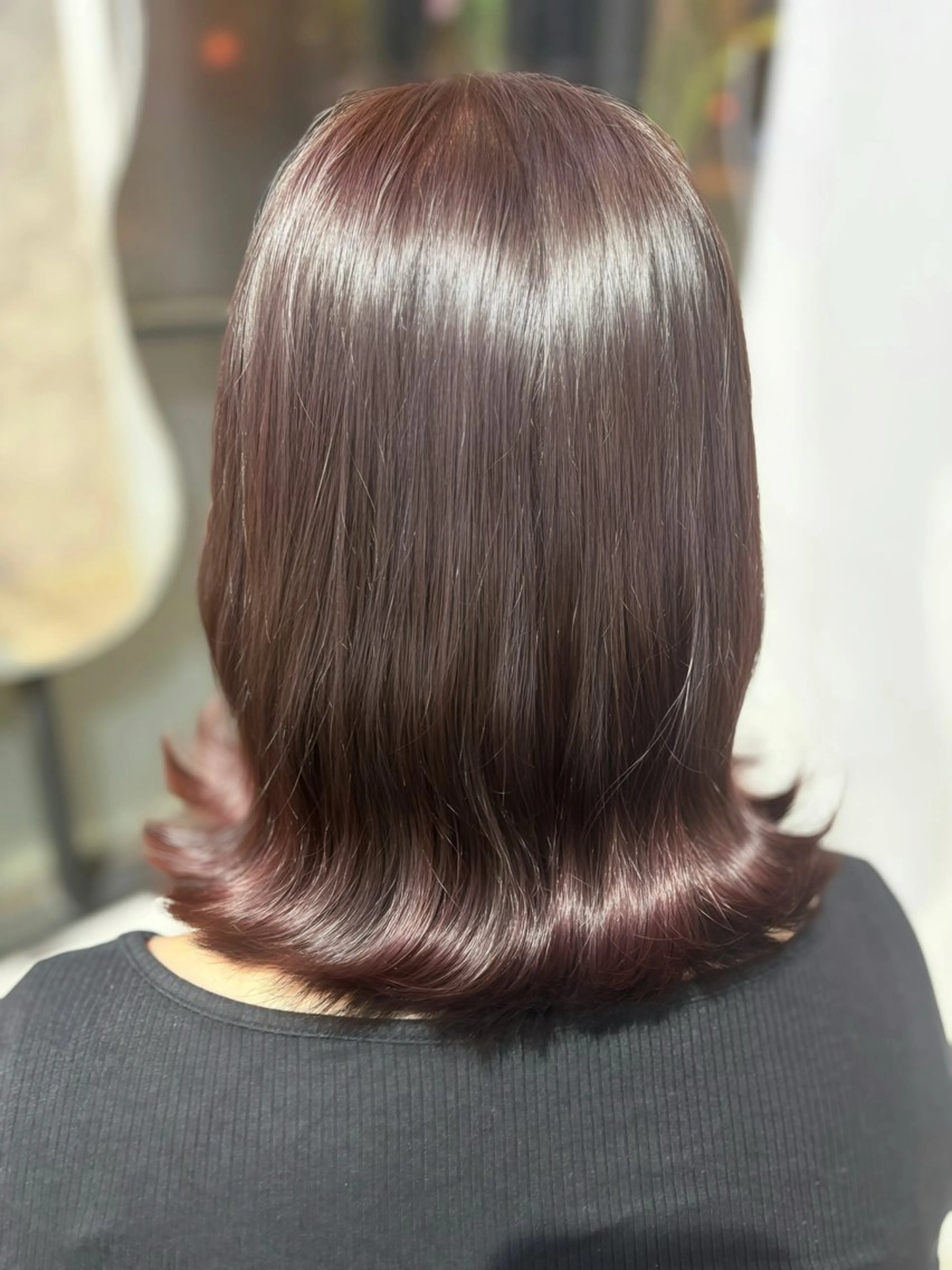 ミディアム カラー ブラウンカラー ピンクカラー ピンクブラウン ヘアカラー みらい🖤ブリーチ 縮毛矯正モデル募集のヘアスタイル