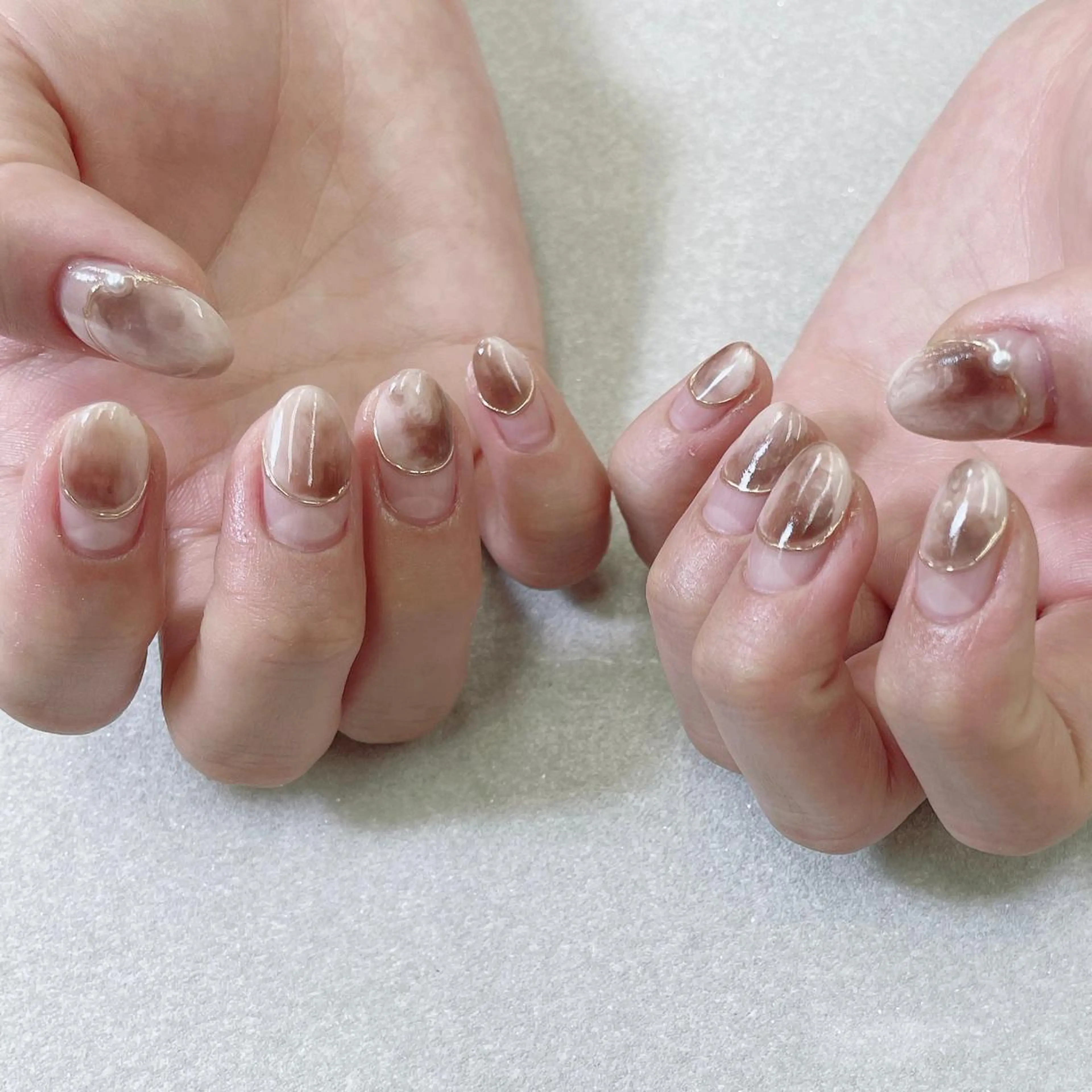 ネイル 長さ出し ラメ(グリッター) スカルプネイル ハンドネイル A85G ayakoのネイルデザイン