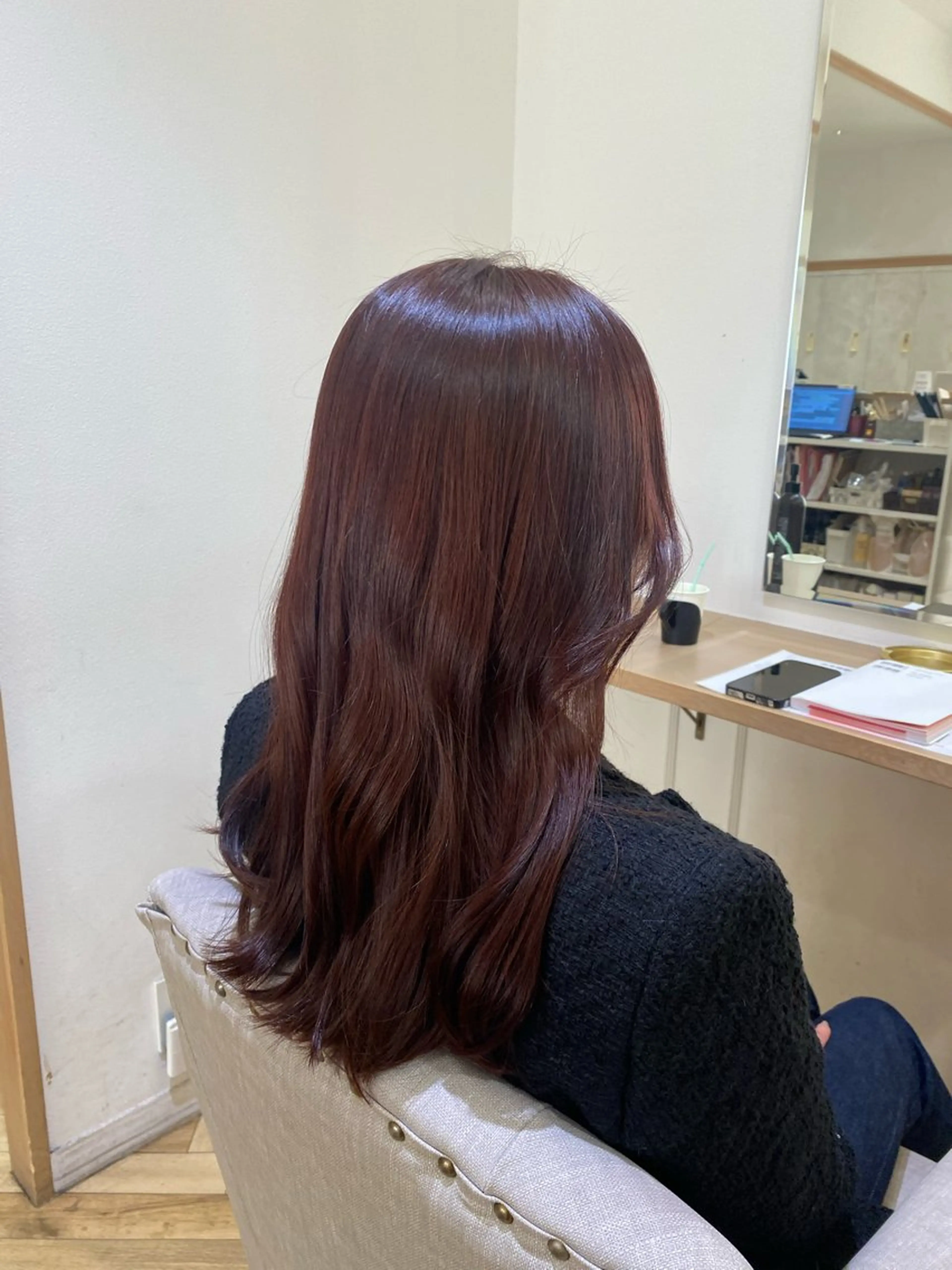 ロング カラー レッドカラー ヨシンモリ 韓国ヘア・カラー 🩵SHIZUKUのヘアスタイル