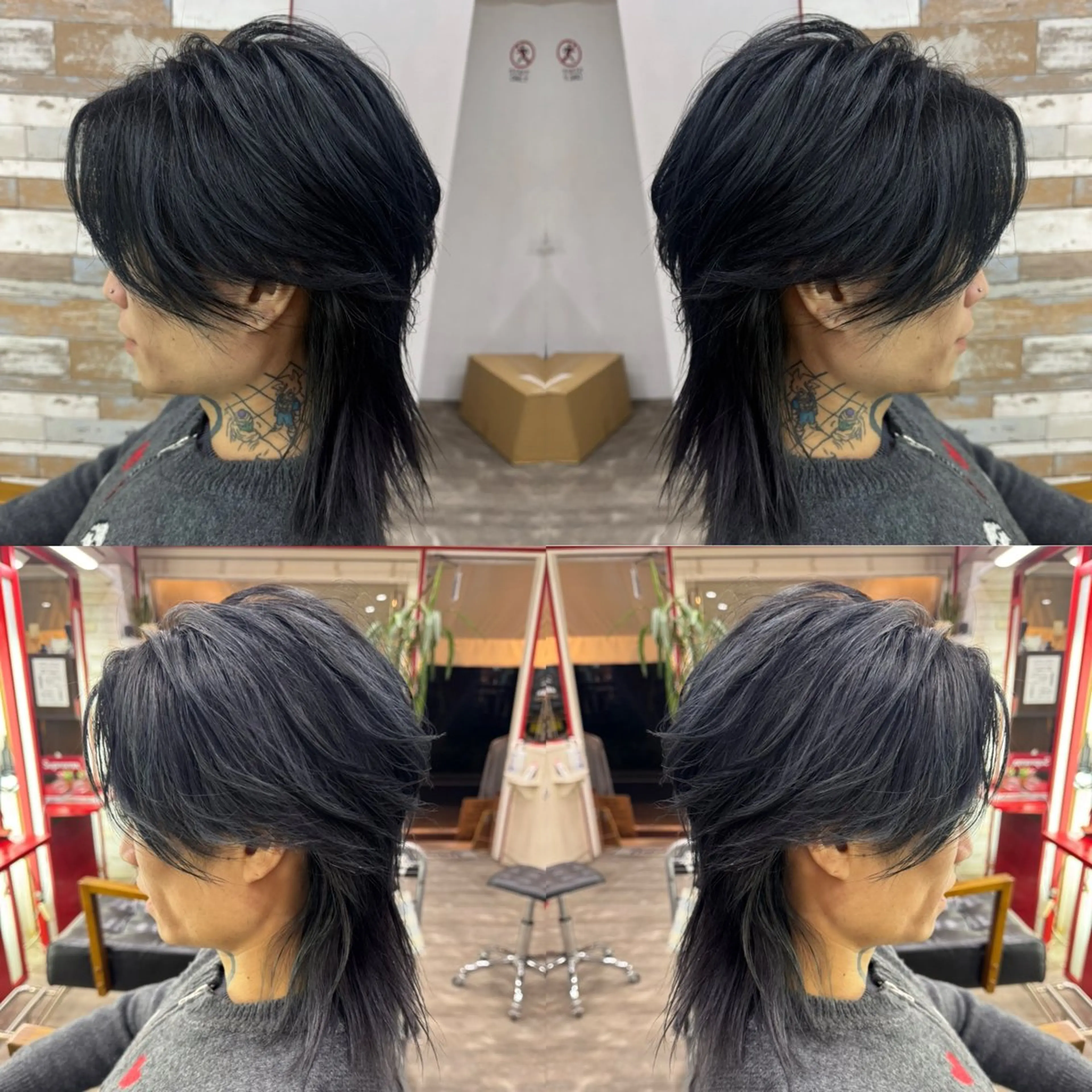 ミディアム カラー メンズ メンズウルフカット ウルフカット 居心地の良さ◎ 明るいお店です◎のヘアスタイル