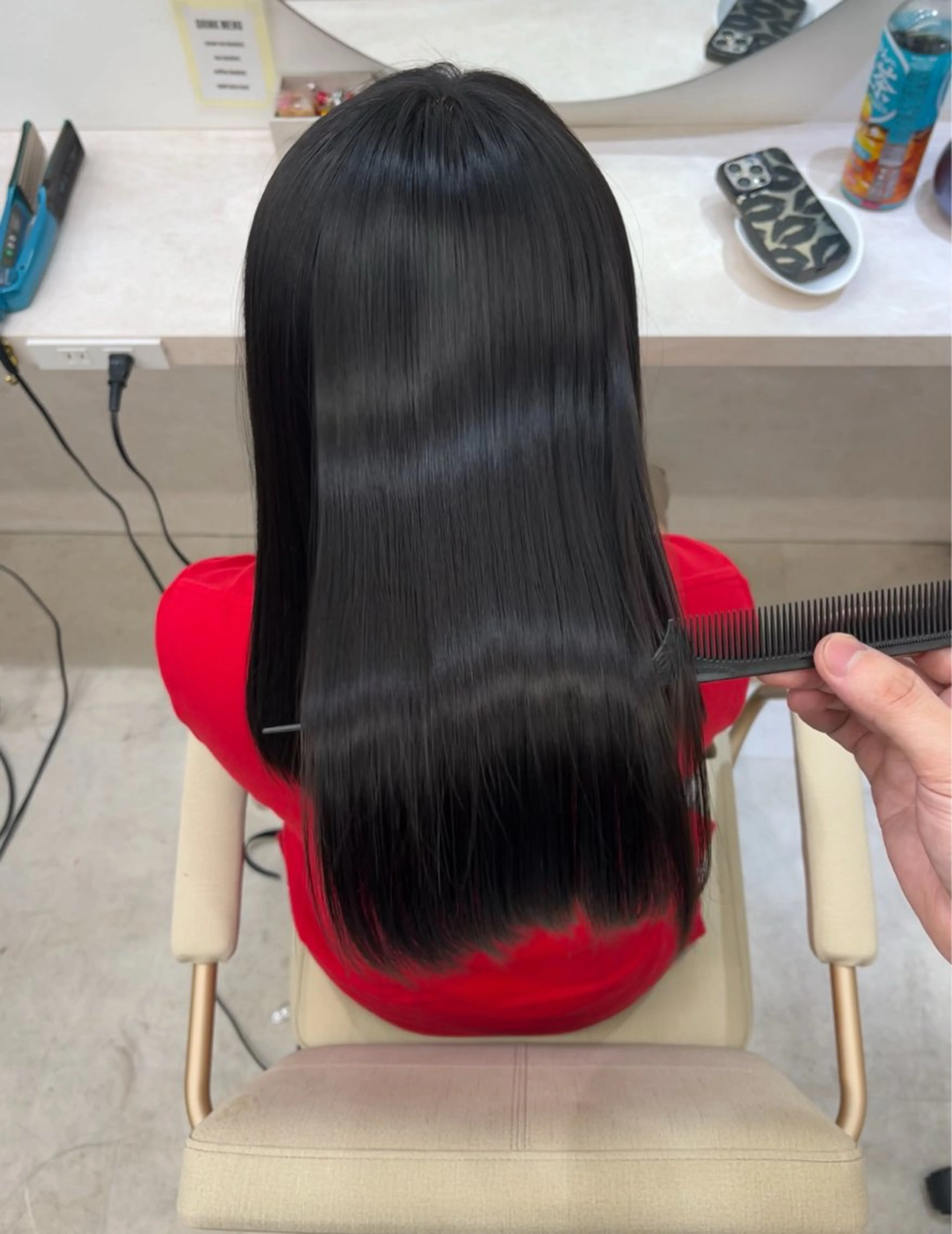 セミロング カット ヘアカラー 縮毛矯正 トリートメント 【髪質改善】縮毛矯正 /core梅田/西尾のヘアスタイル