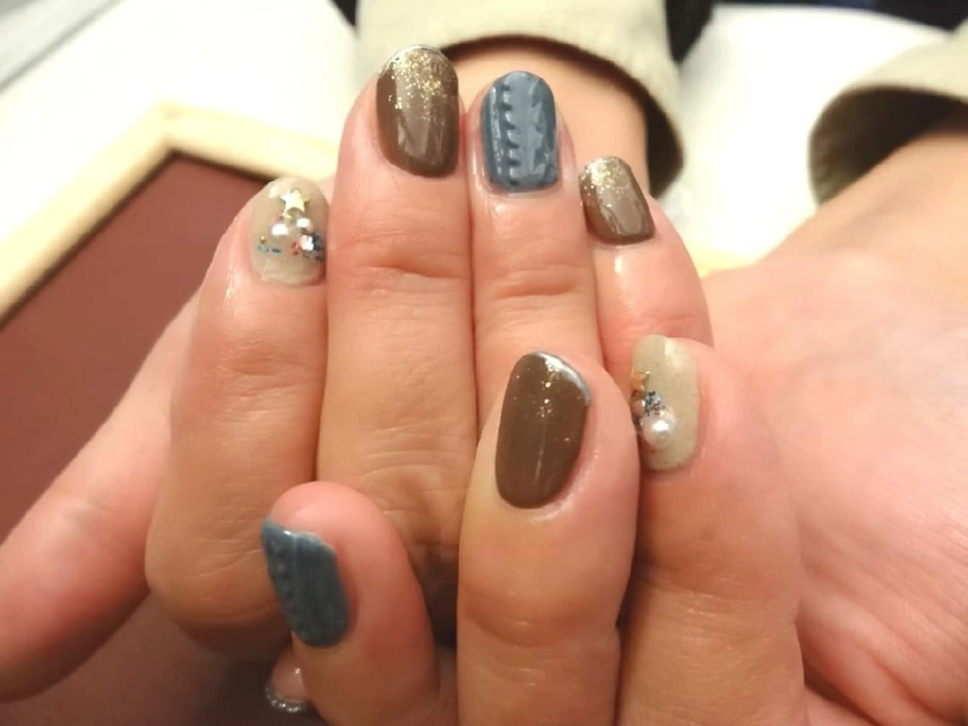 ショート ネイル クリスマス ニュアンスネイル 冬ネイル クリスマス T&A nailのネイルデザイン