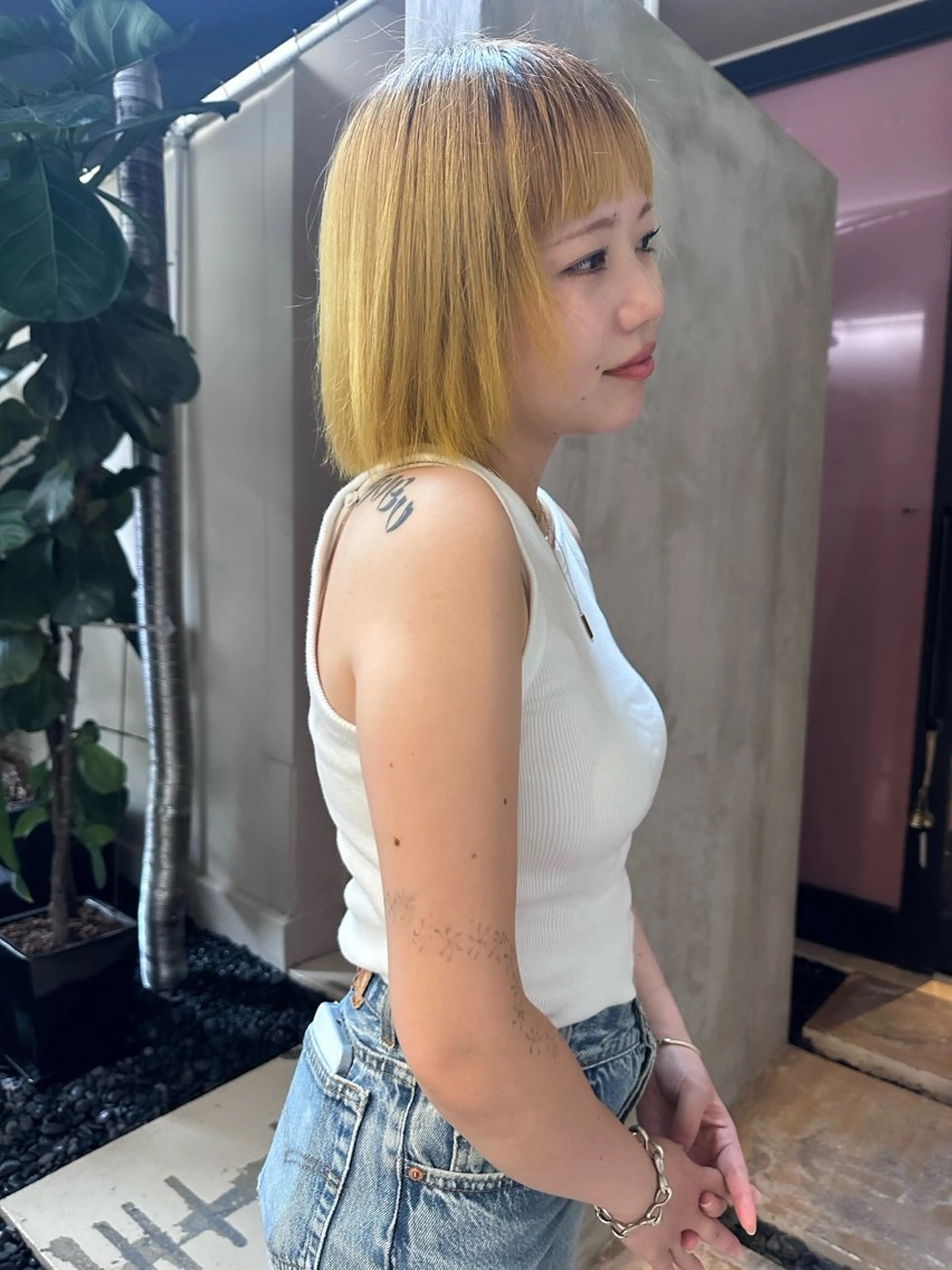 カラー ハイトーンカラー StylingBub所属・HARU／ボブ カットモデル天神大名のヘアスタイル