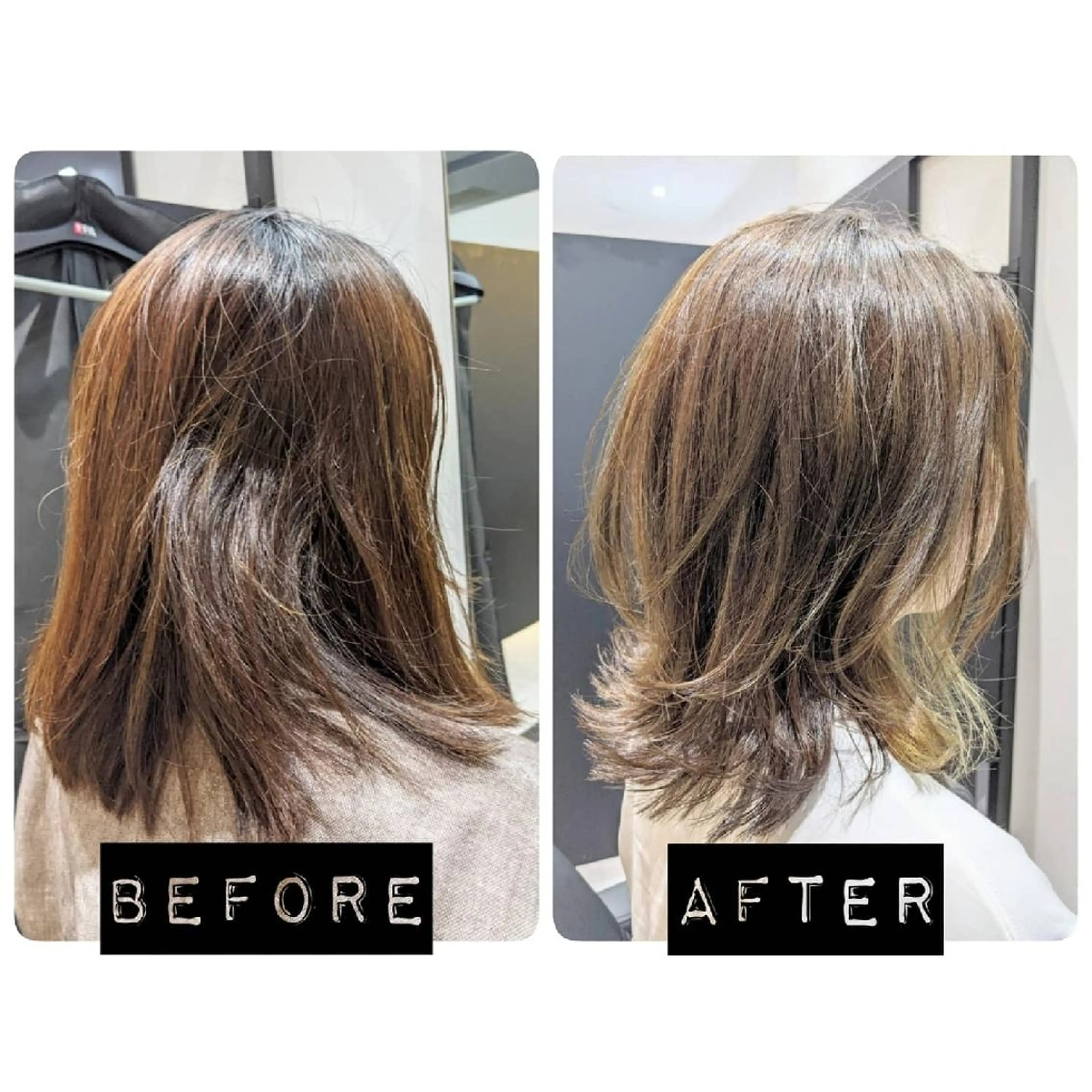 ミディアム カット ヘアカラー 心斎橋難波美容室店長 ディレクター中尾 祐のヘアスタイル