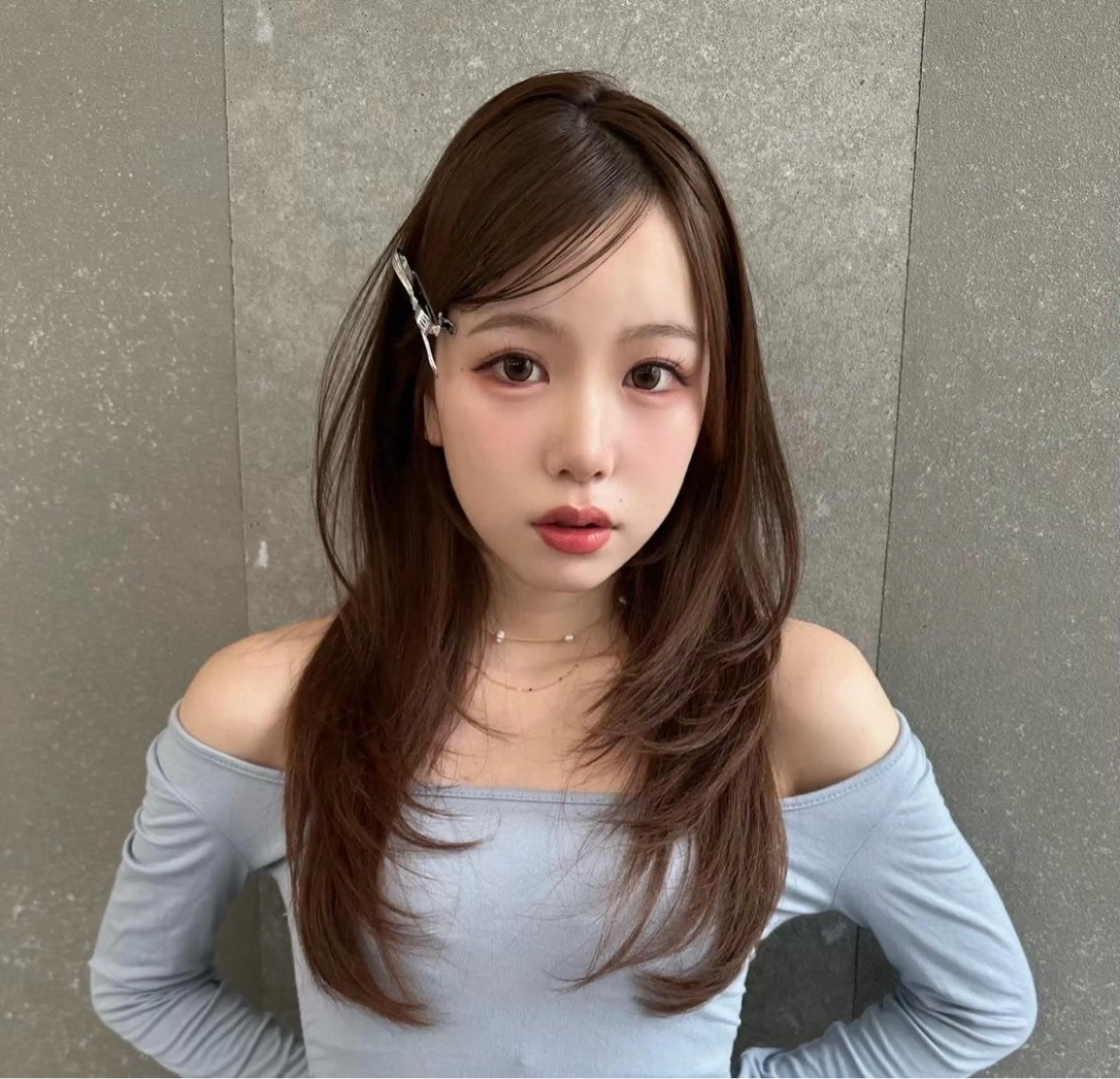 ロング 韓国風ヘア レイヤーカット Lond Role所属・🎀透明感ブラウ ンshizuka🎀のヘアスタイル