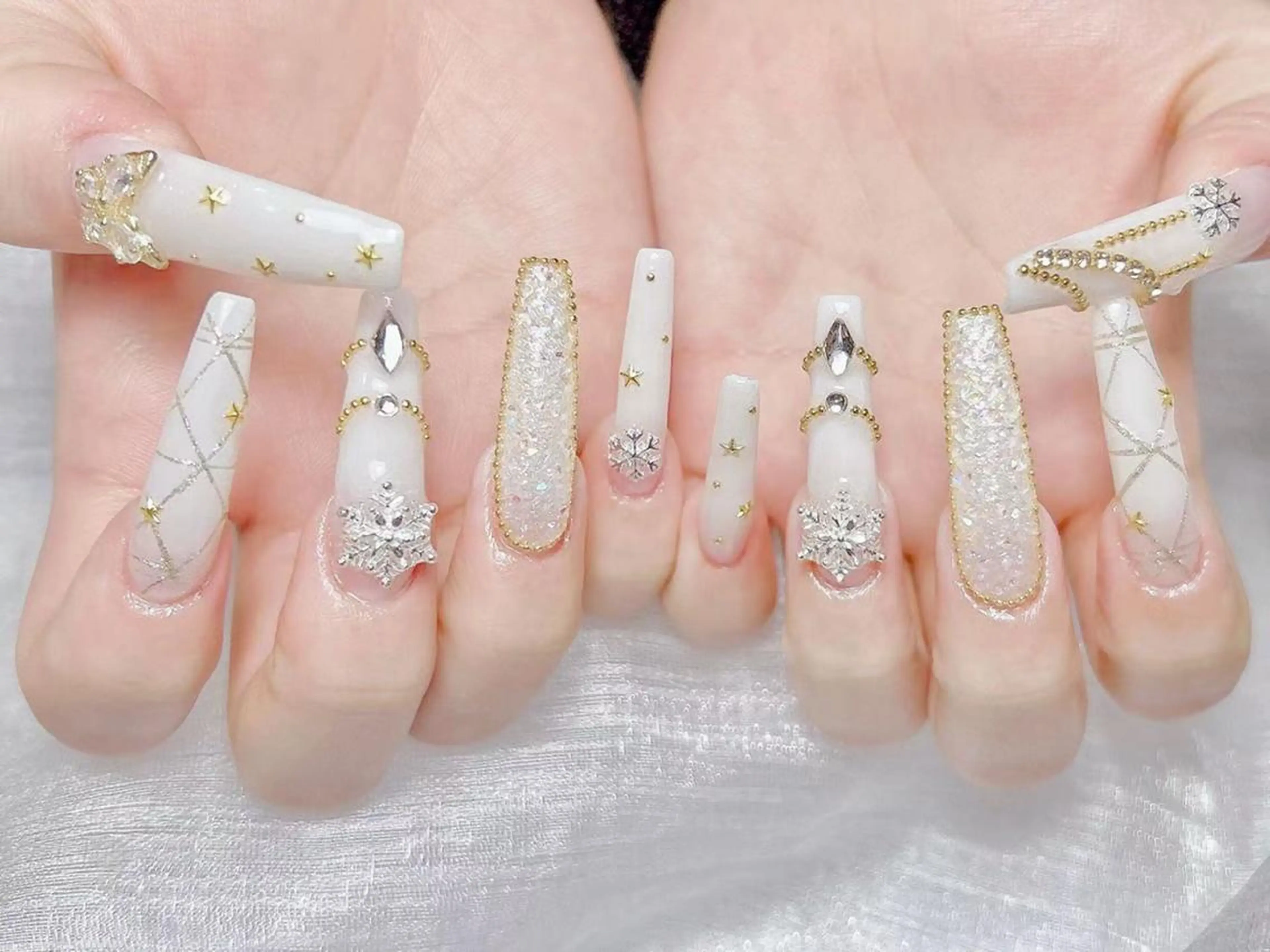 【ハンド】🦀️🦀️チップ長さだし+持ち込みデザイン(Maxゴテゴテデザイン10本ok！）15980🩷💗の写真