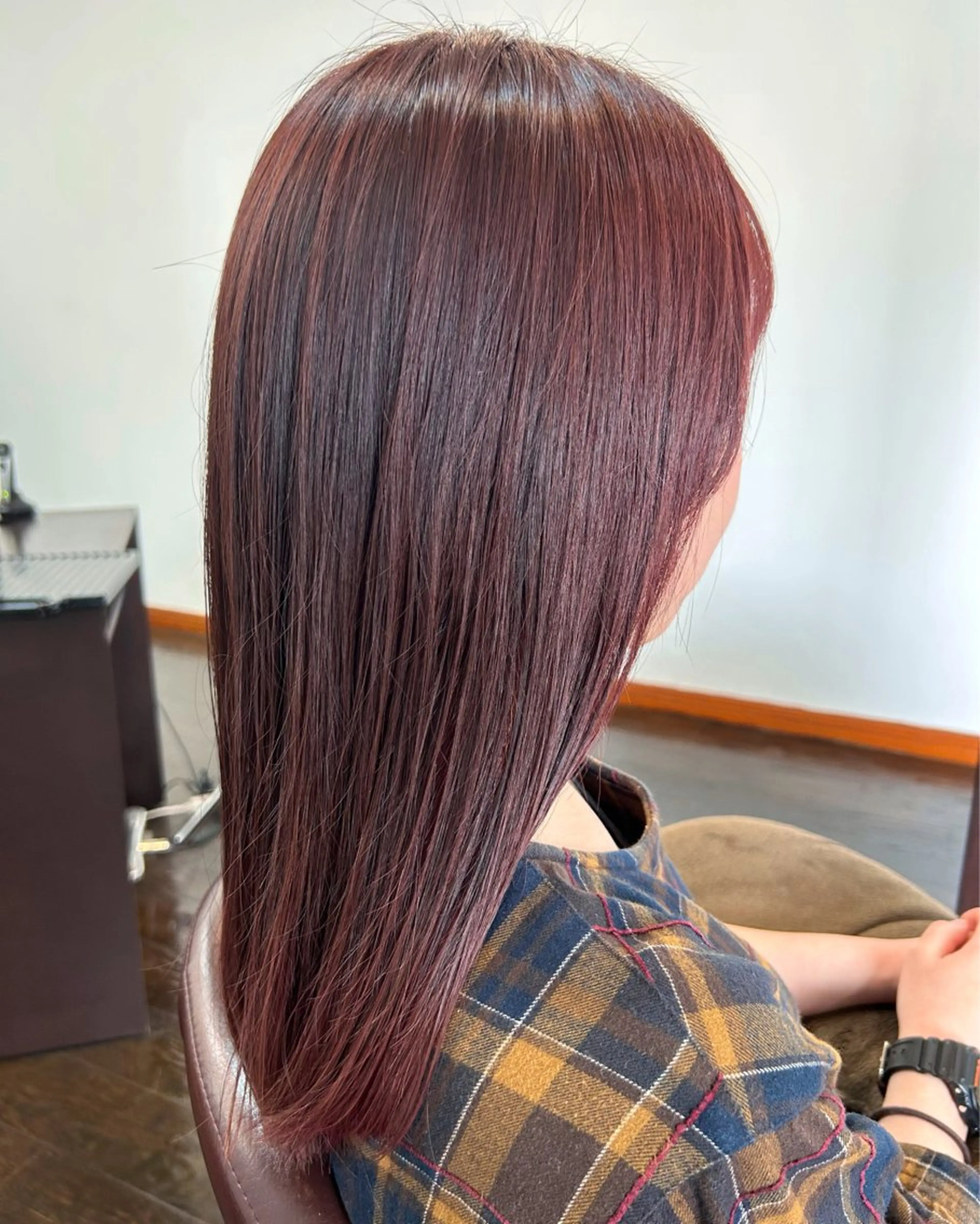 カラー ブラウンカラー ピンクカラー 坂本 瑞季のヘアスタイル