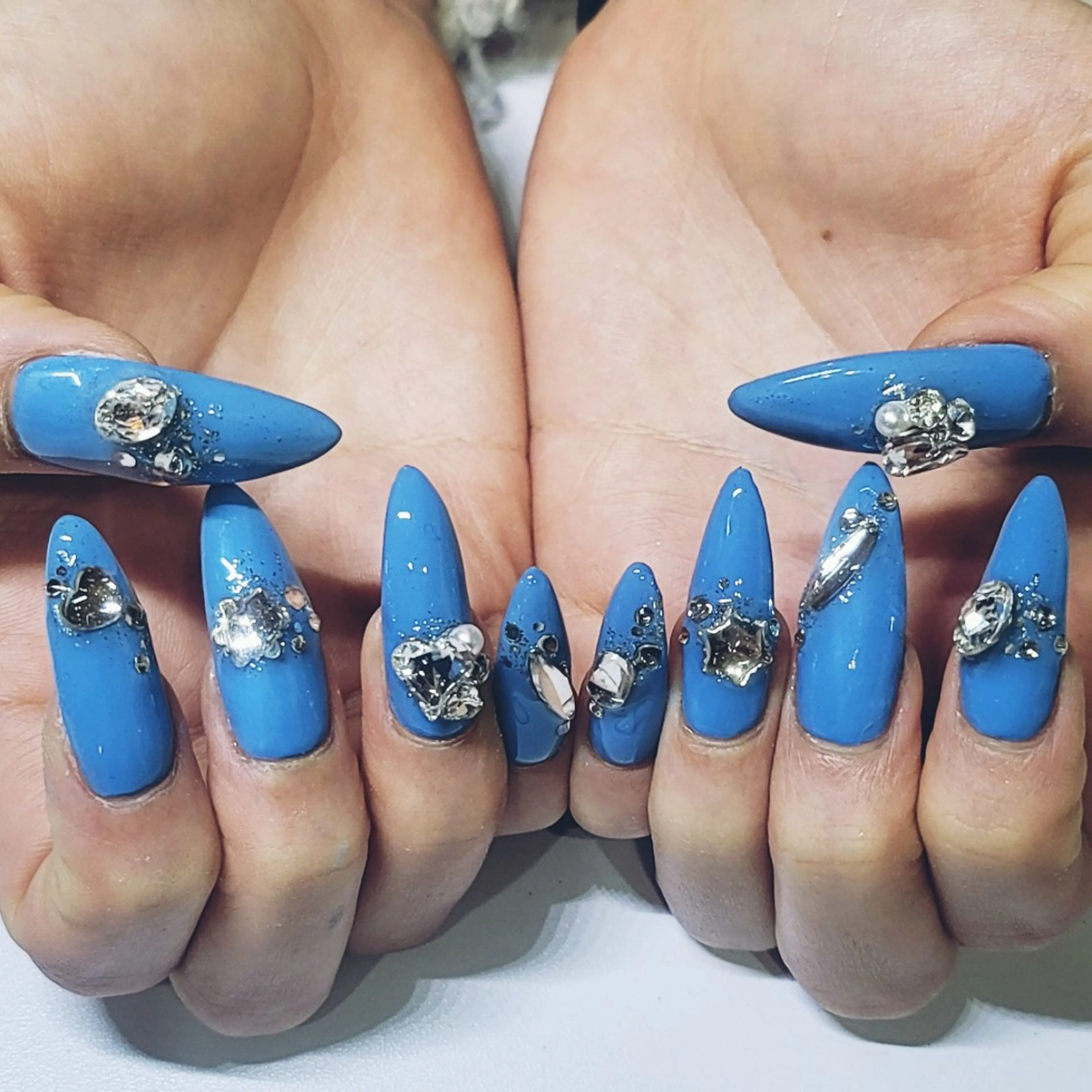 ネイル ブルー 持ち込み ワンカラーネイル ハンドネイル よしだ ひろきのネイルデザイン