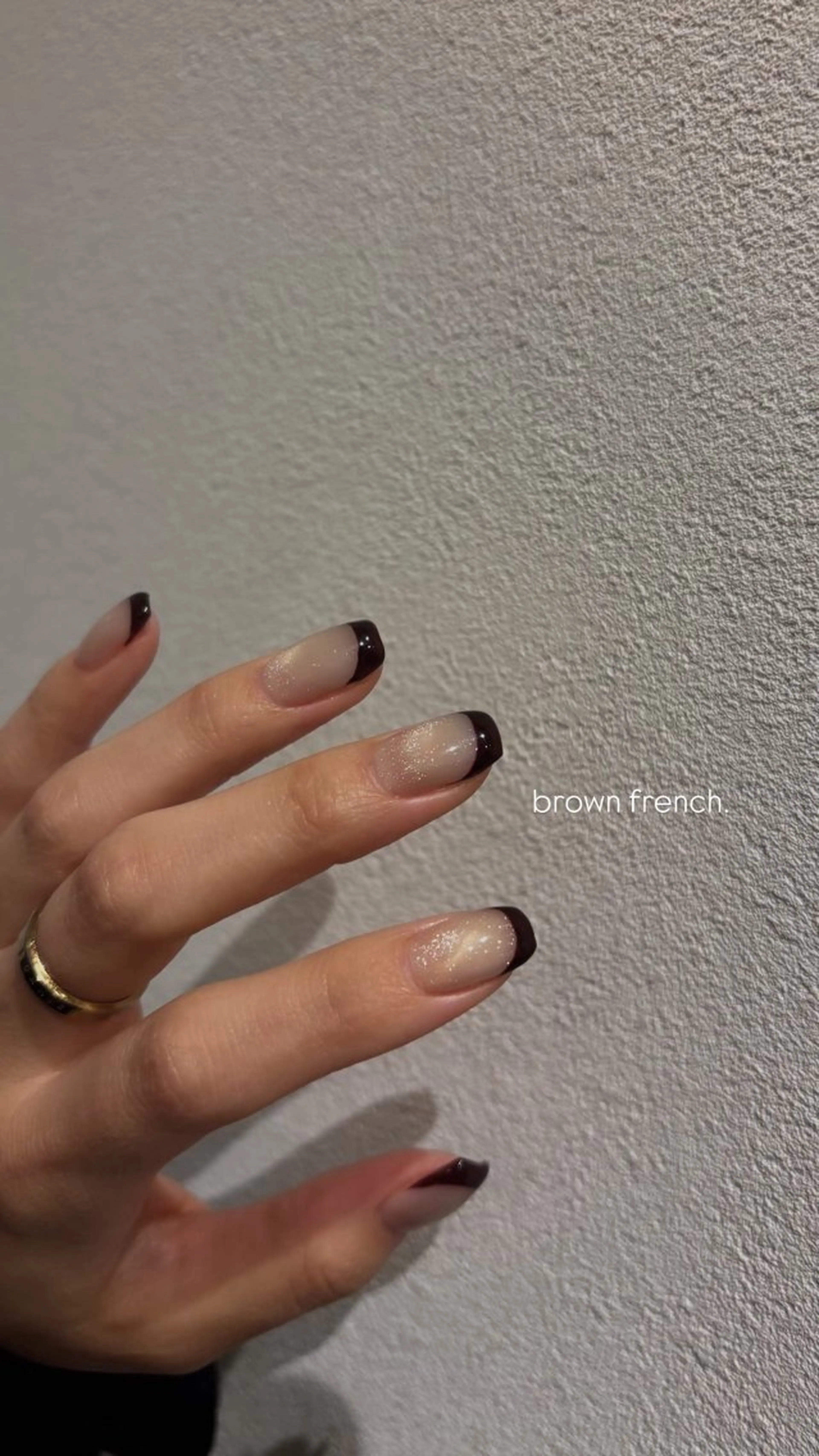 ネイル ブラウン フレンチネイル マグネットネイル ハンドネイル Ballie/ Mizukiのネイルデザイン