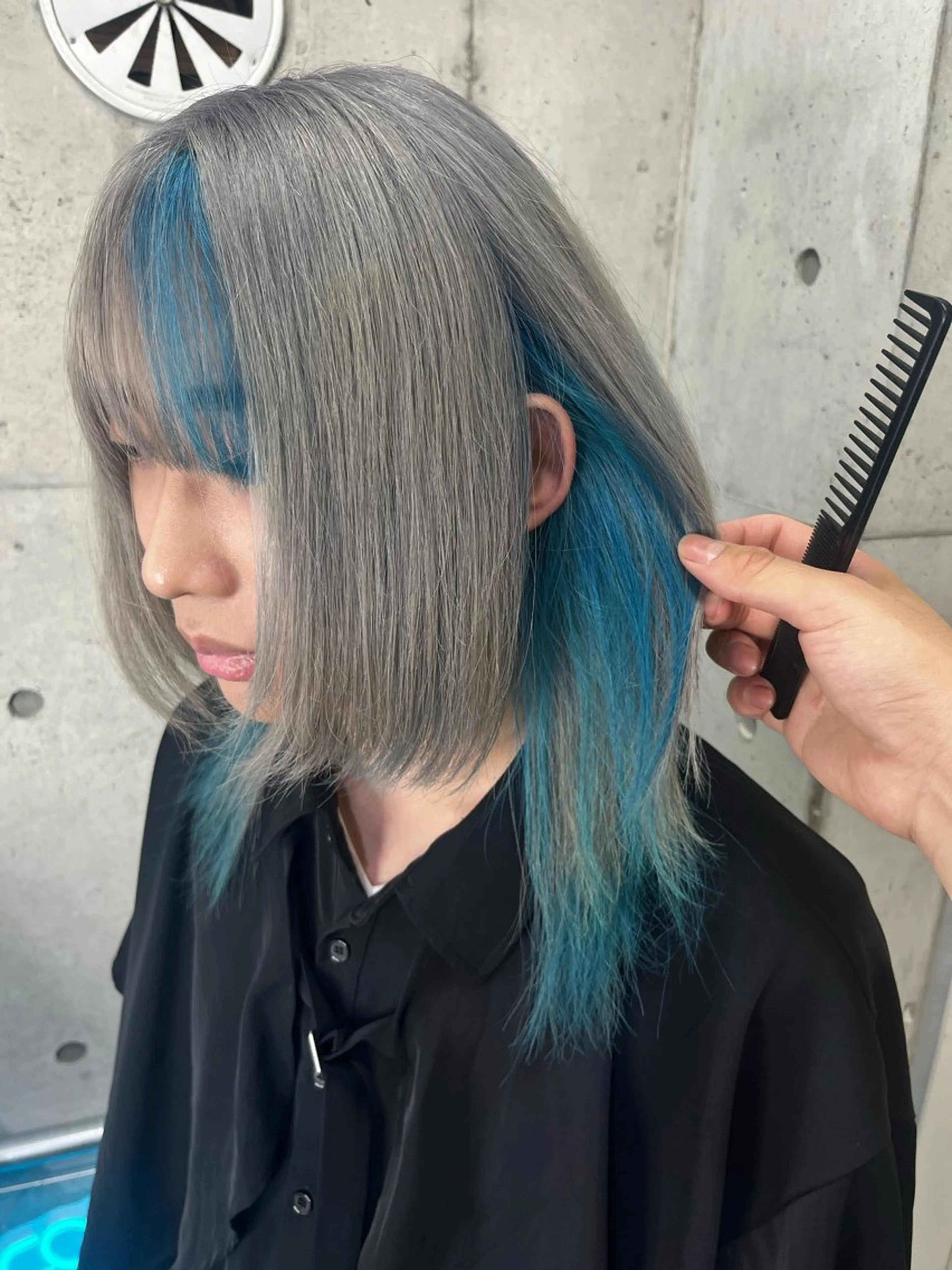 セミロング カラー メンズ カット ヘアカラー インナーカラー/ウル フ/ハイトーン/丈士のヘアスタイル