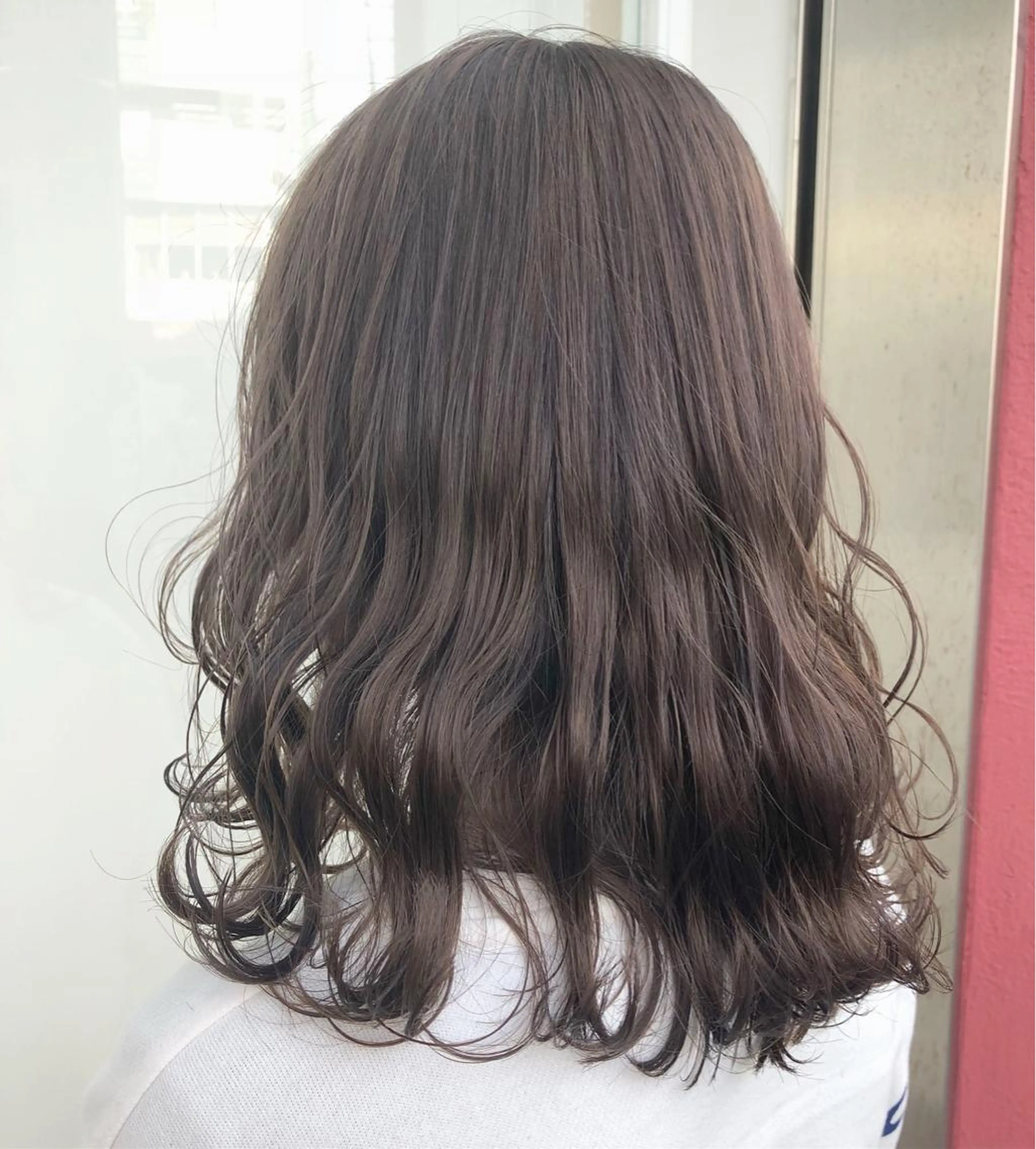 セミロング カラー ベージュカラー ラベンダーカラー ラベンダーピンク ピンクカラー ピンクベージュ sano sayakaのヘアスタイル