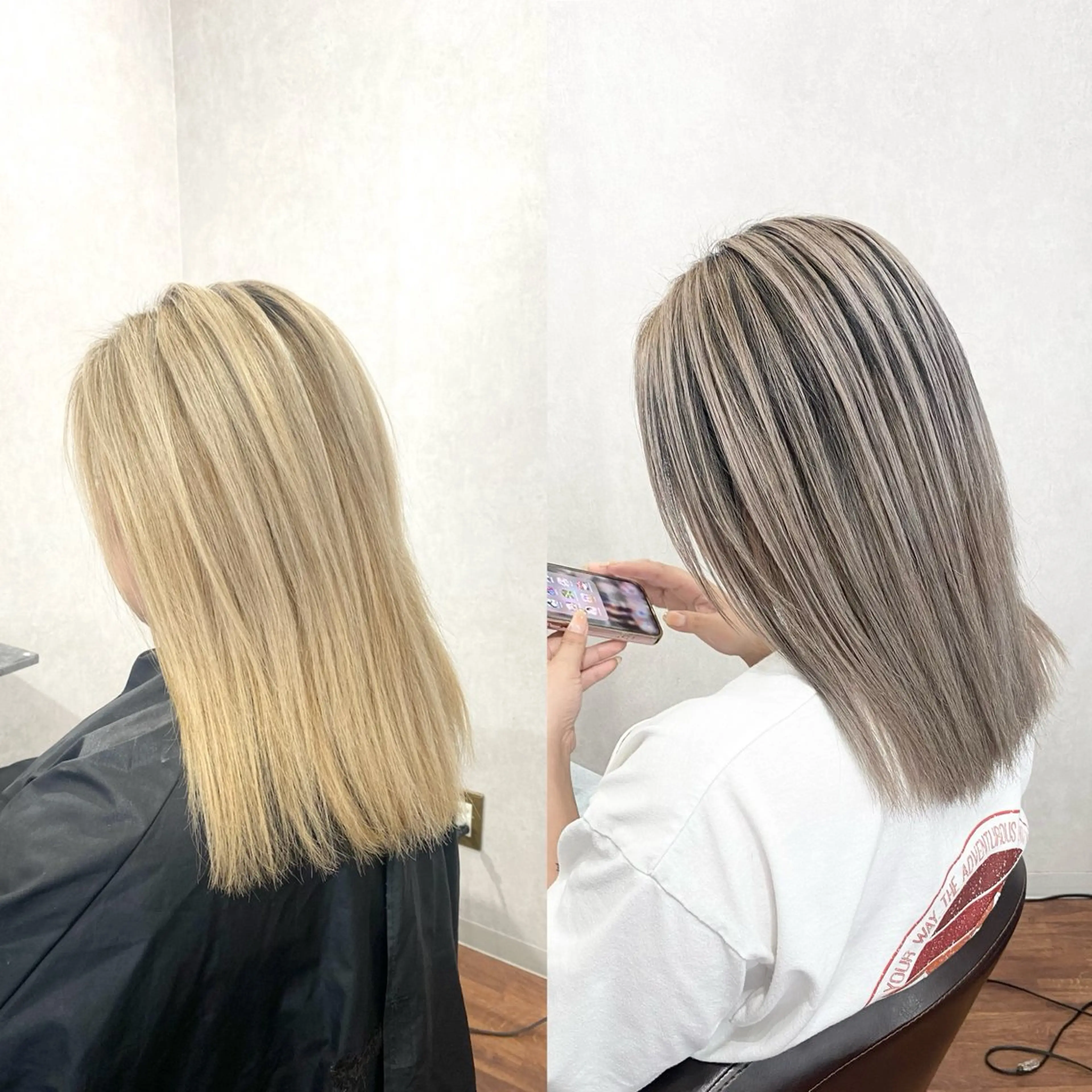 セミロング カラー ブリーチ デザインカラー ブリーチなしカラー _White所属・ＳＨＩ ＺＵのヘアスタイル