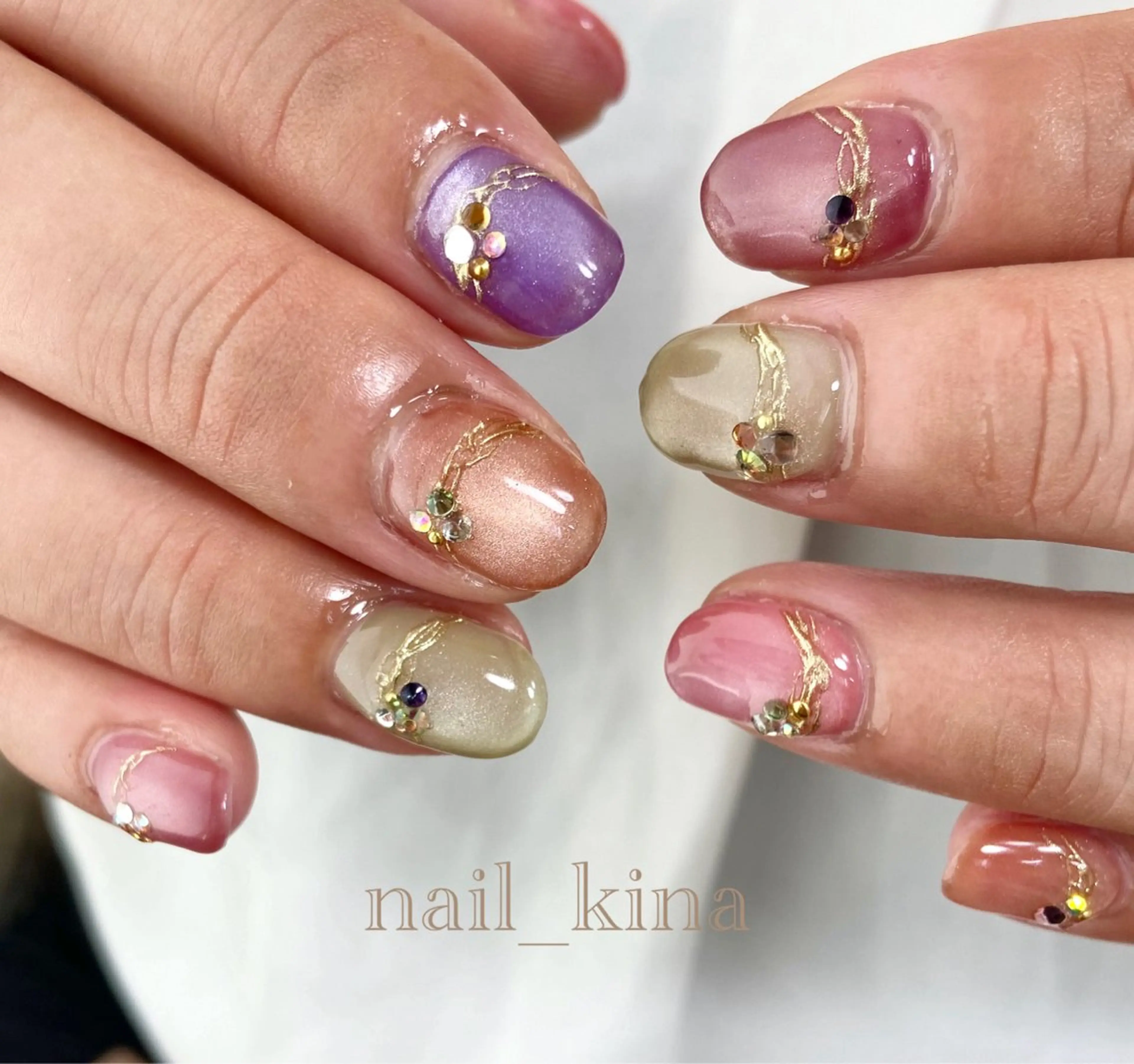 キッズ ネイル マグネットネイル ハンドネイル nail_ kinaのネイルデザイン