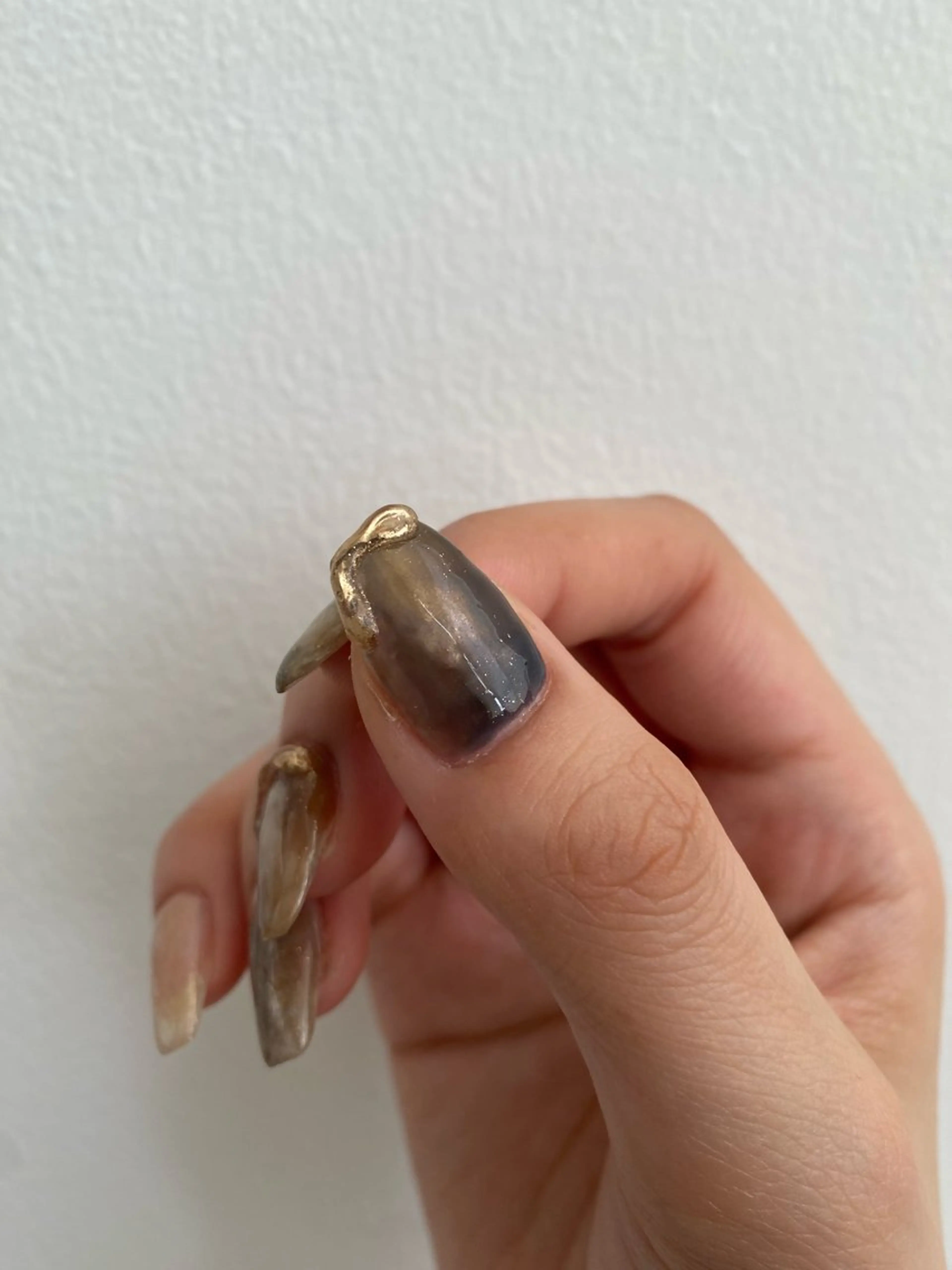 ネイル ブラウン マグネットネイル ミラーネイル ニュアンスネイル シンプルネイル nail salon An°のネイルデザイン