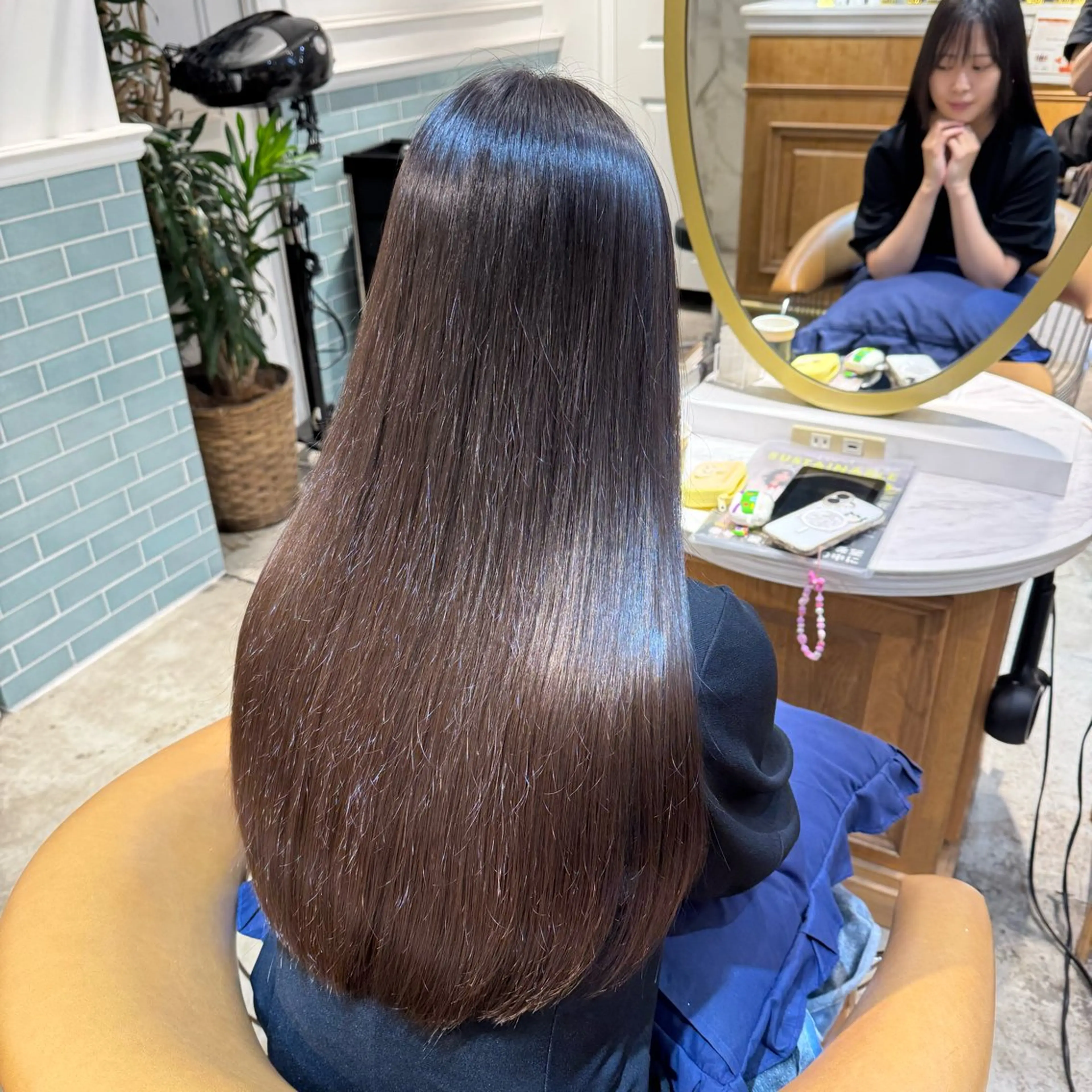 ロング 髪質改善 韓国風ヘア ロング 縮毛矯正 カット 縮毛矯正 トリートメント ヘアセット 髪質改善/ボブ /韓国/erikoのヘアスタイル
